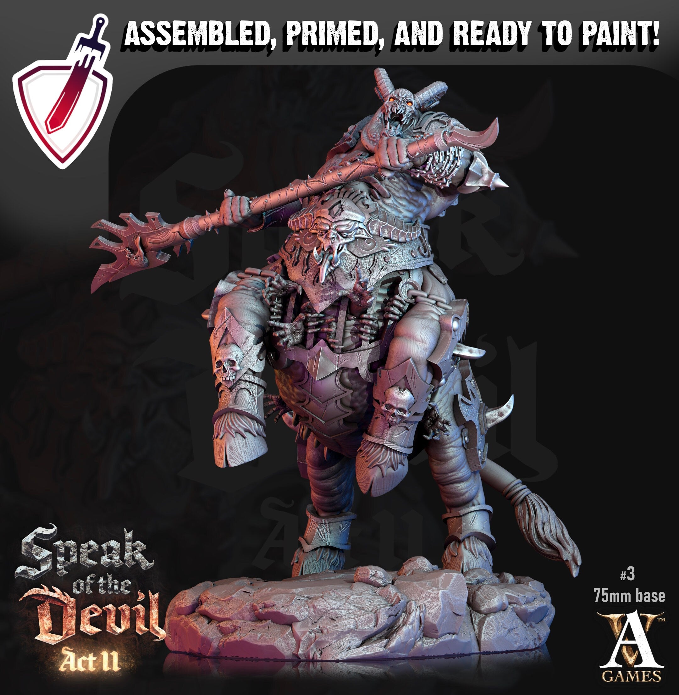 Maltrixian Devil | Miniatures by Archvillain Games | Resin Mini for Tabletop Gaming, D&D, Pathfinder, Painting | Assembled and Primed - Brush and Battle