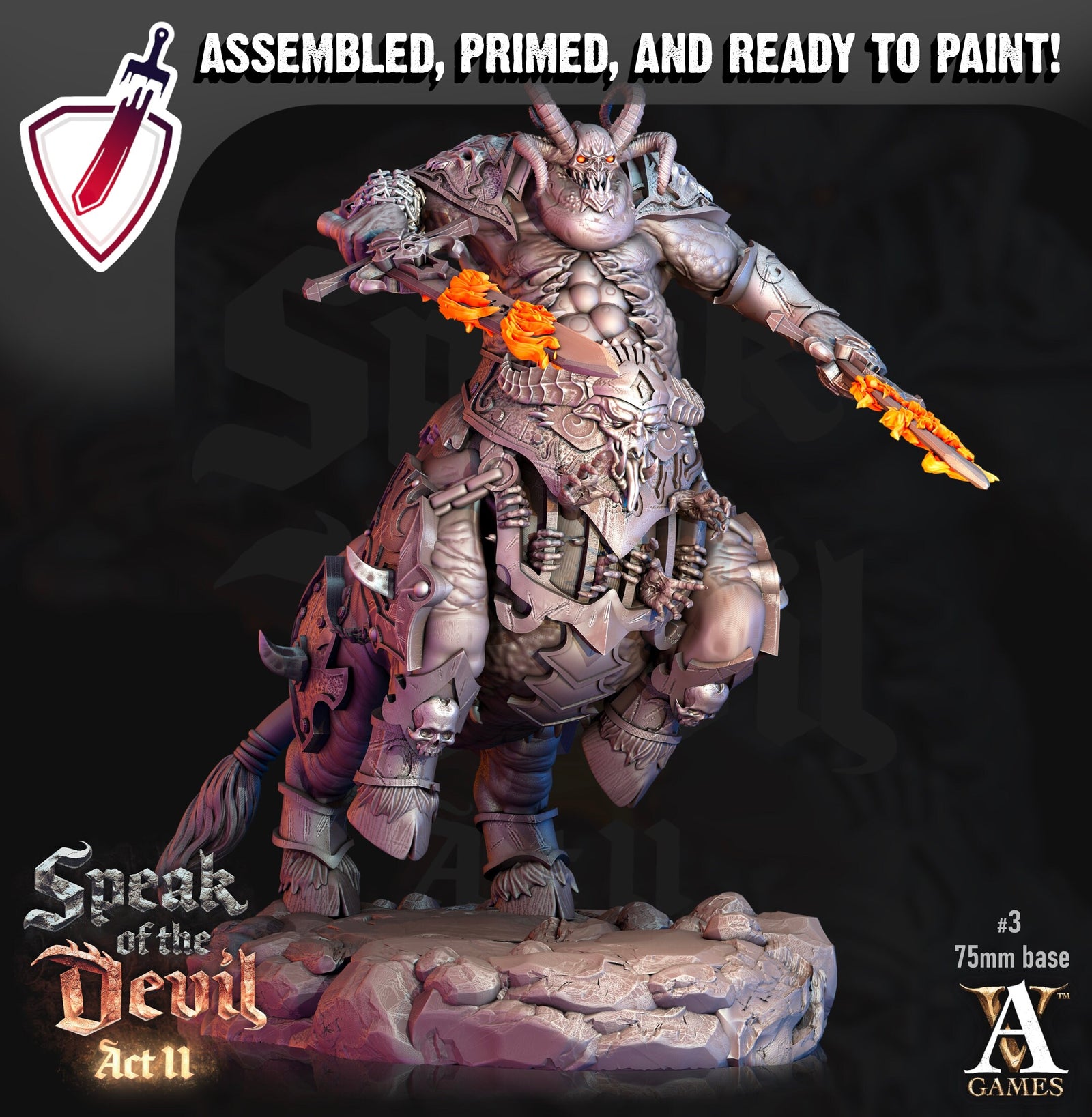 Maltrixian Devil | Miniatures by Archvillain Games | Resin Mini for Tabletop Gaming, D&D, Pathfinder, Painting | Assembled and Primed - Brush and Battle