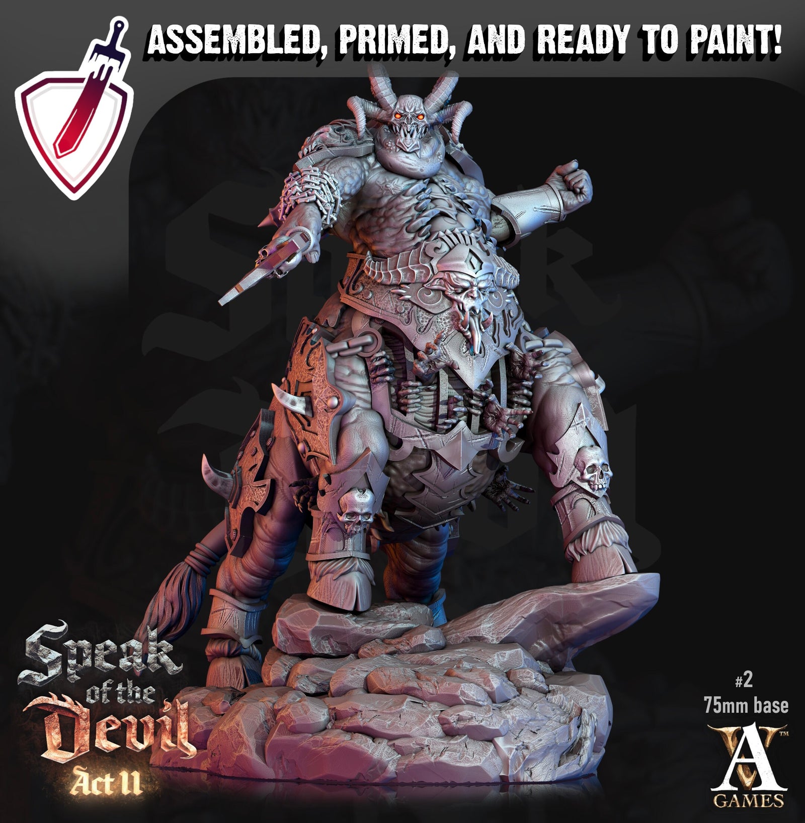 Maltrixian Devil | Miniatures by Archvillain Games | Resin Mini for Tabletop Gaming, D&D, Pathfinder, Painting | Assembled and Primed - Brush and Battle