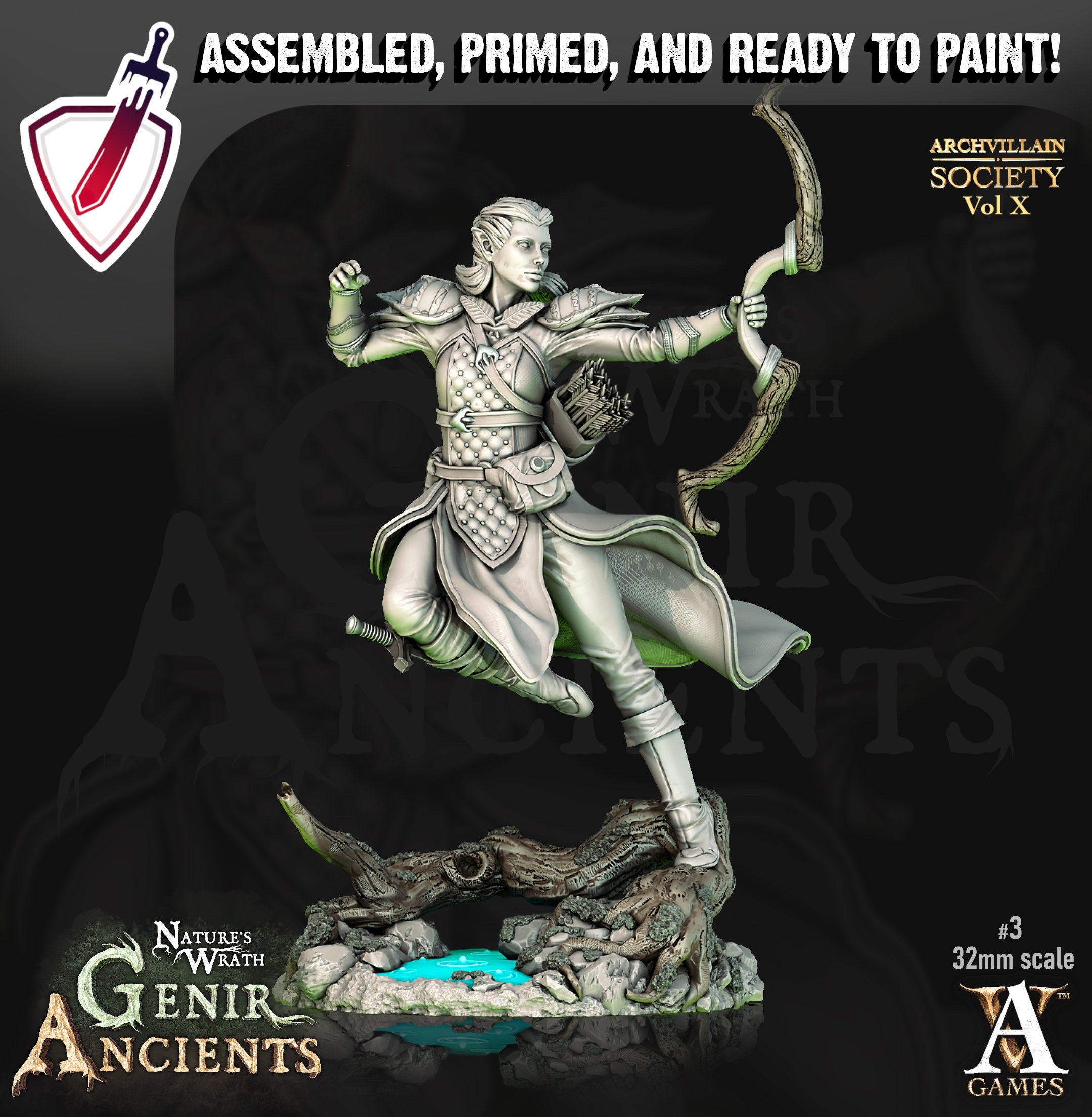 Heroes Vol. X | Miniatures by Archvillain Games | Resin mini for tabletop gaming, D&D, Pathfinder, painting | Assembled and Primed - Brush and Battle
