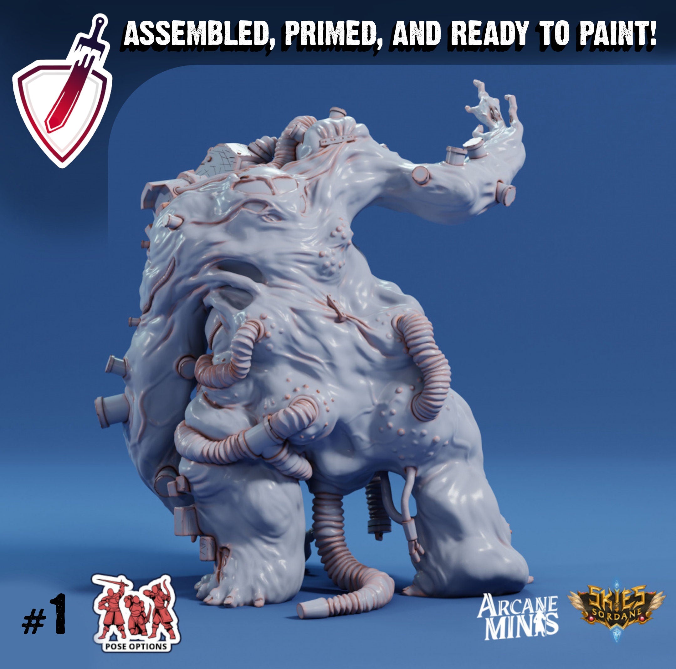 Cuthari Vat Beast | Miniatures by Arcane Minis | Great for Tabletop Gaming, D&D, Pathfinder, and Painting | Assembled and Primed - Brush and Battle