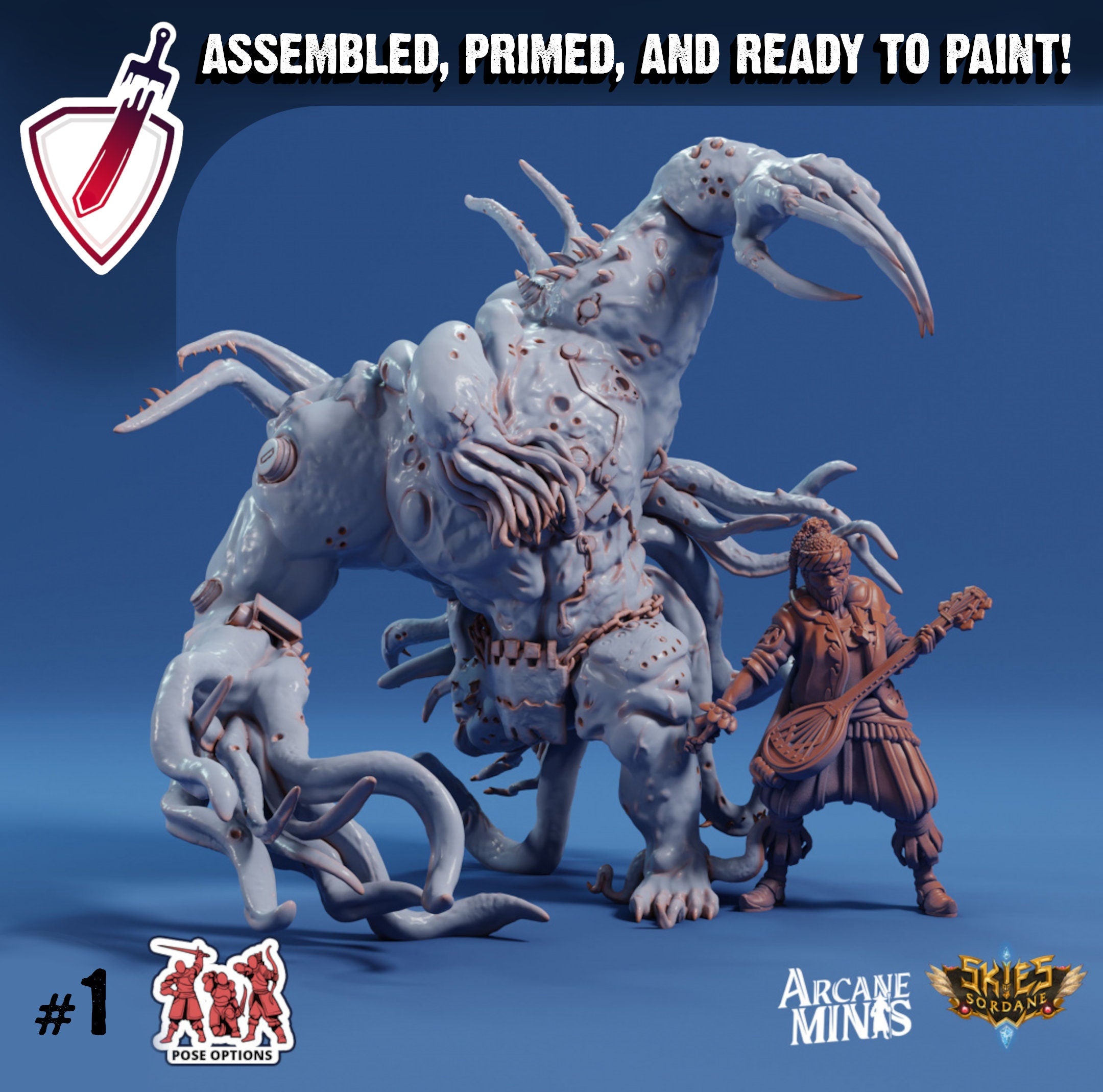 Cuthari Brute | Miniatures by Arcane Minis | Great for Tabletop Gaming, D&D, Pathfinder, and Painting | Assembled and Primed - Brush and Battle