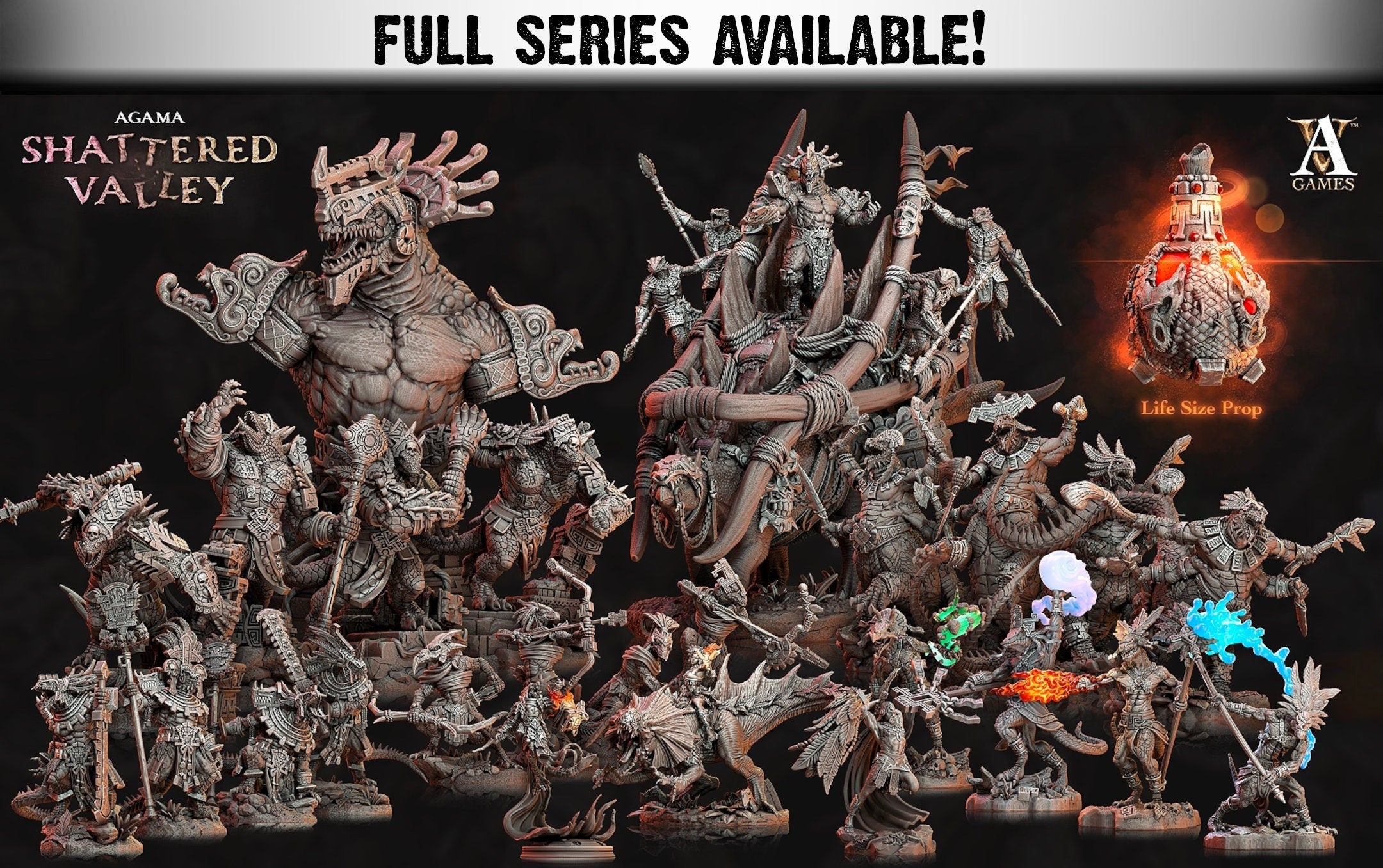 Tzeekul the Conqueror | (Massive) Miniature by Archvillain Games | Mini for tabletop gaming, D&D, Pathfinder, painting | Assembled + Primed - Brush and Battle