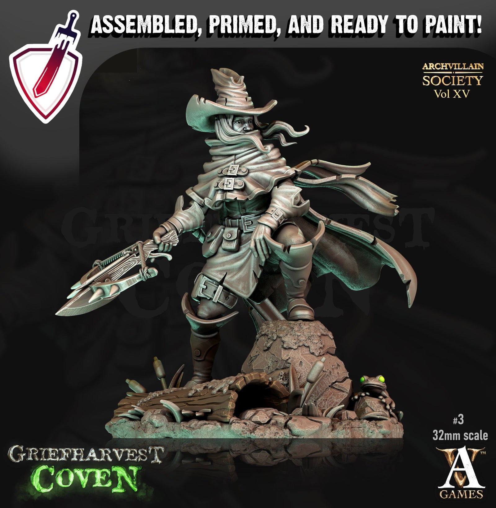 Heroes Vol. XV | Miniatures by Archvillain Games | Resin mini for tabletop gaming, D&D, Pathfinder, painting | Assembled and Primed - Brush and Battle