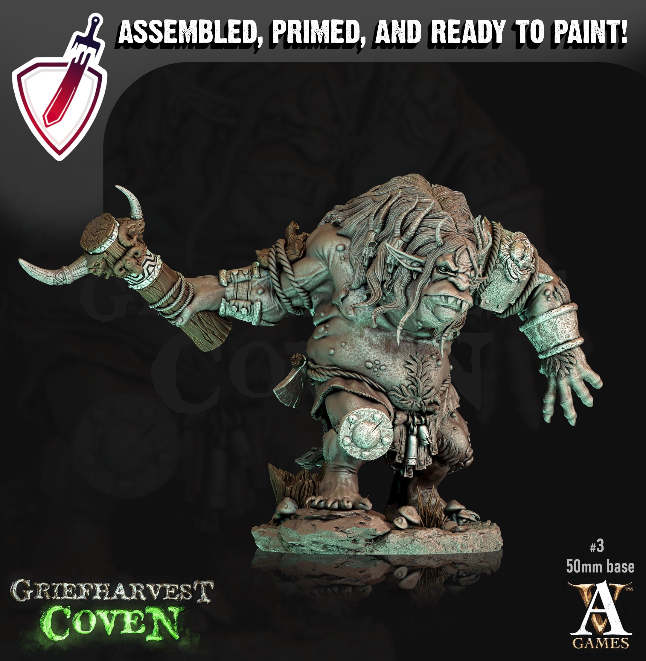 Bog Trolls | Miniatures by Archvillain Games | Resin Mini for Tabletop Gaming, D&D, Pathfinder, Painting | Assembled and Primed - Brush and Battle