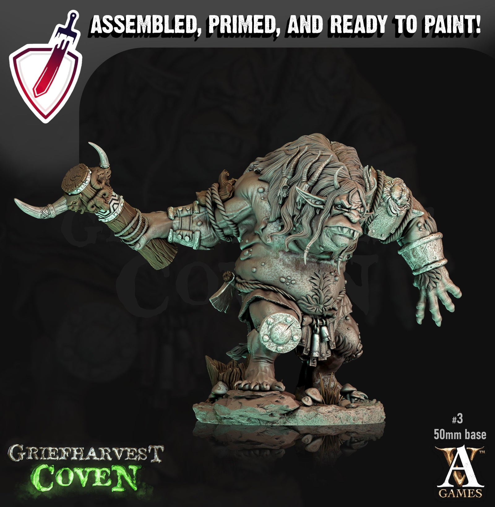 Bog Trolls | Miniatures by Archvillain Games | Resin Mini for Tabletop Gaming, D&D, Pathfinder, Painting | Assembled and Primed - Brush and Battle