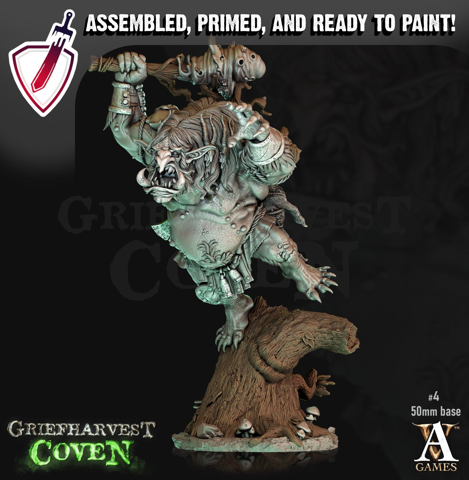 Bog Trolls | Miniatures by Archvillain Games | Resin Mini for Tabletop Gaming, D&D, Pathfinder, Painting | Assembled and Primed - Brush and Battle