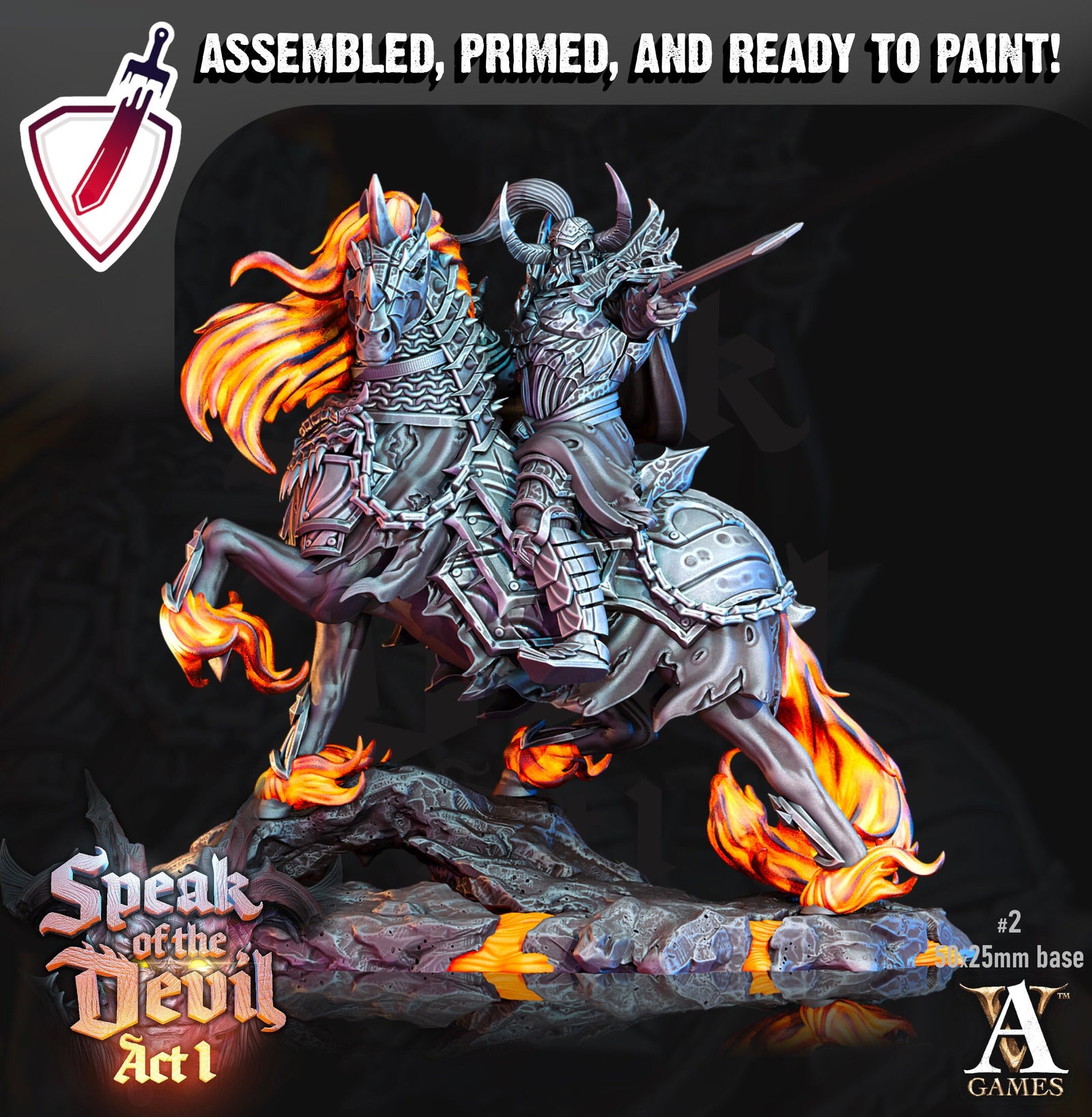 Hellknight | Miniatures by Archvillain Games | Resin Mini for Tabletop Gaming, D&D, Pathfinder, Painting | Assembled and Primed - Brush and Battle