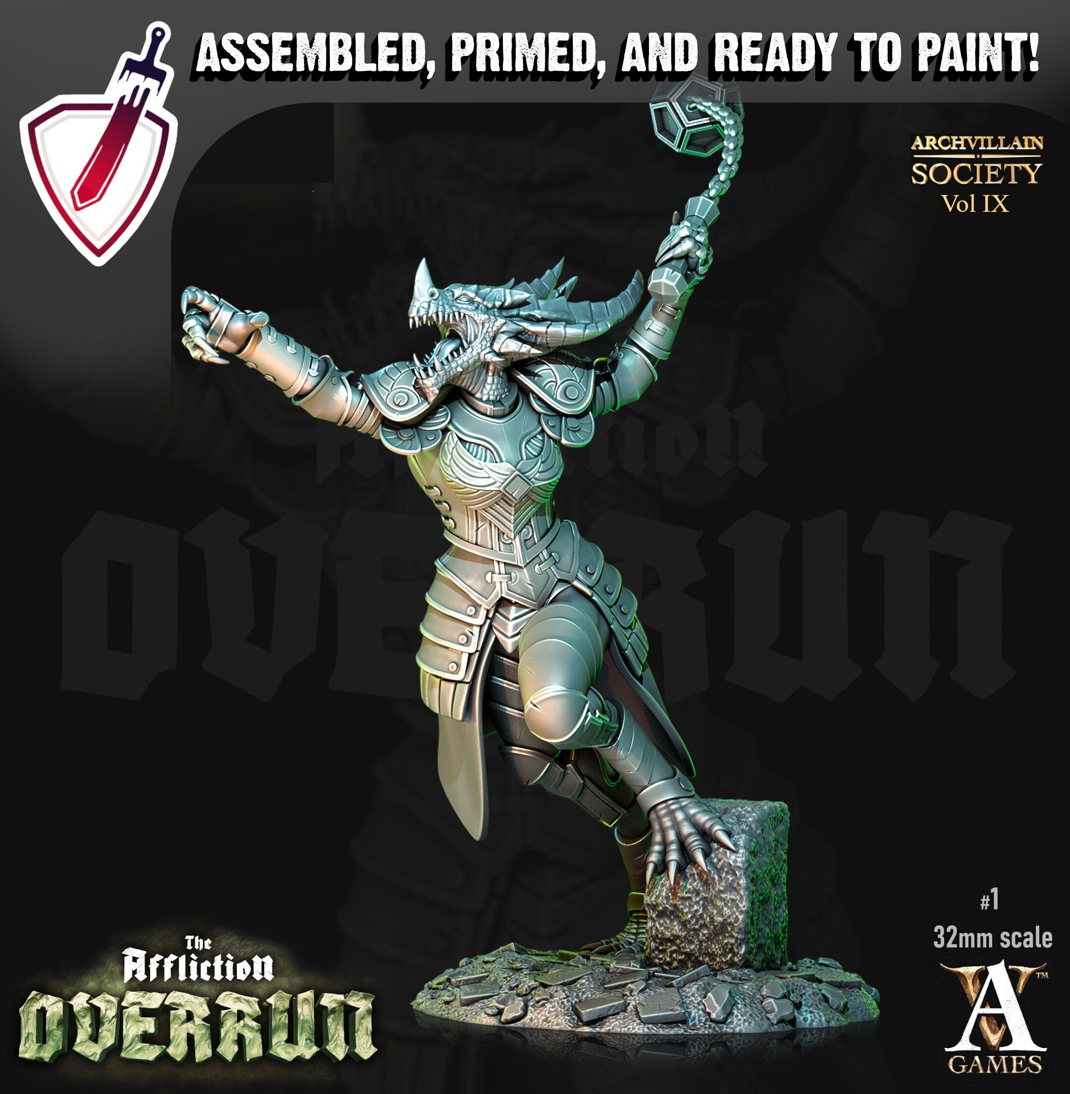 Heroes Vol. IX | Miniatures by Archvillain Games | Resin mini for tabletop gaming, D&D, Pathfinder, painting | Assembled and Primed - Brush and Battle