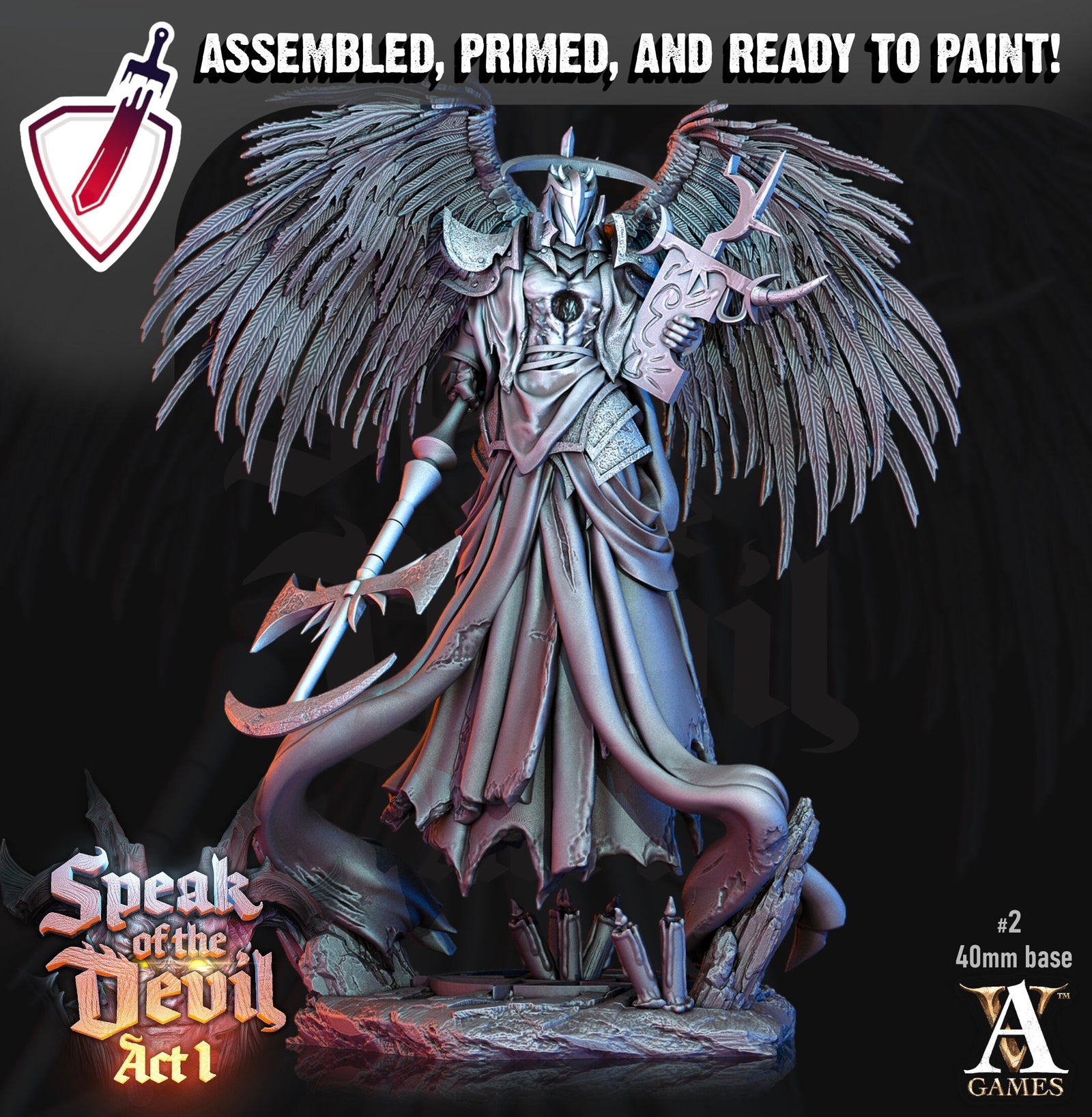 Fallen | Miniatures by Archvillain Games | Resin Mini for Tabletop Gaming, D&D, Pathfinder, Painting | Assembled and Primed - Brush and Battle