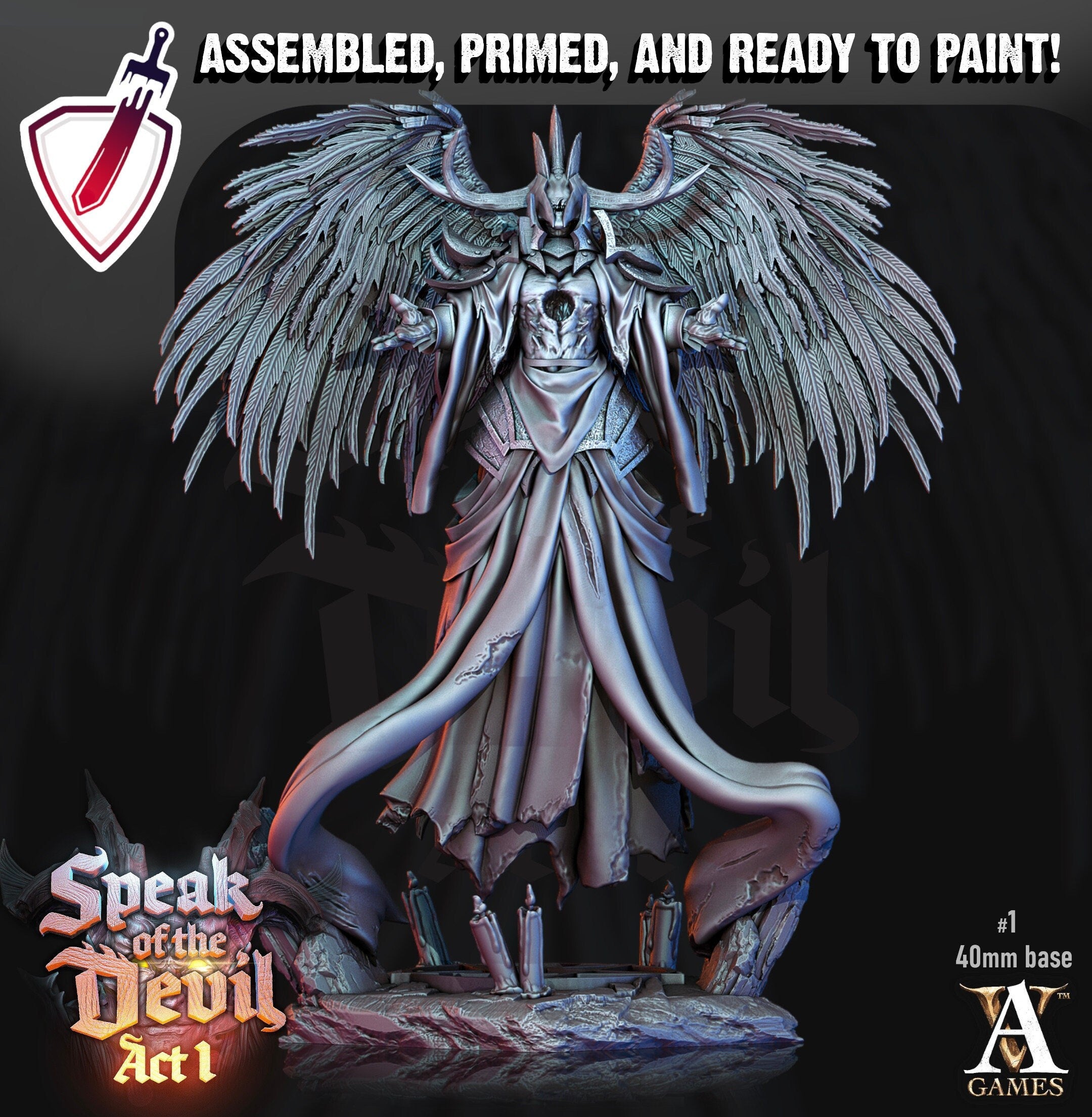 Fallen | Miniatures by Archvillain Games | Resin Mini for Tabletop Gaming, D&D, Pathfinder, Painting | Assembled and Primed - Brush and Battle