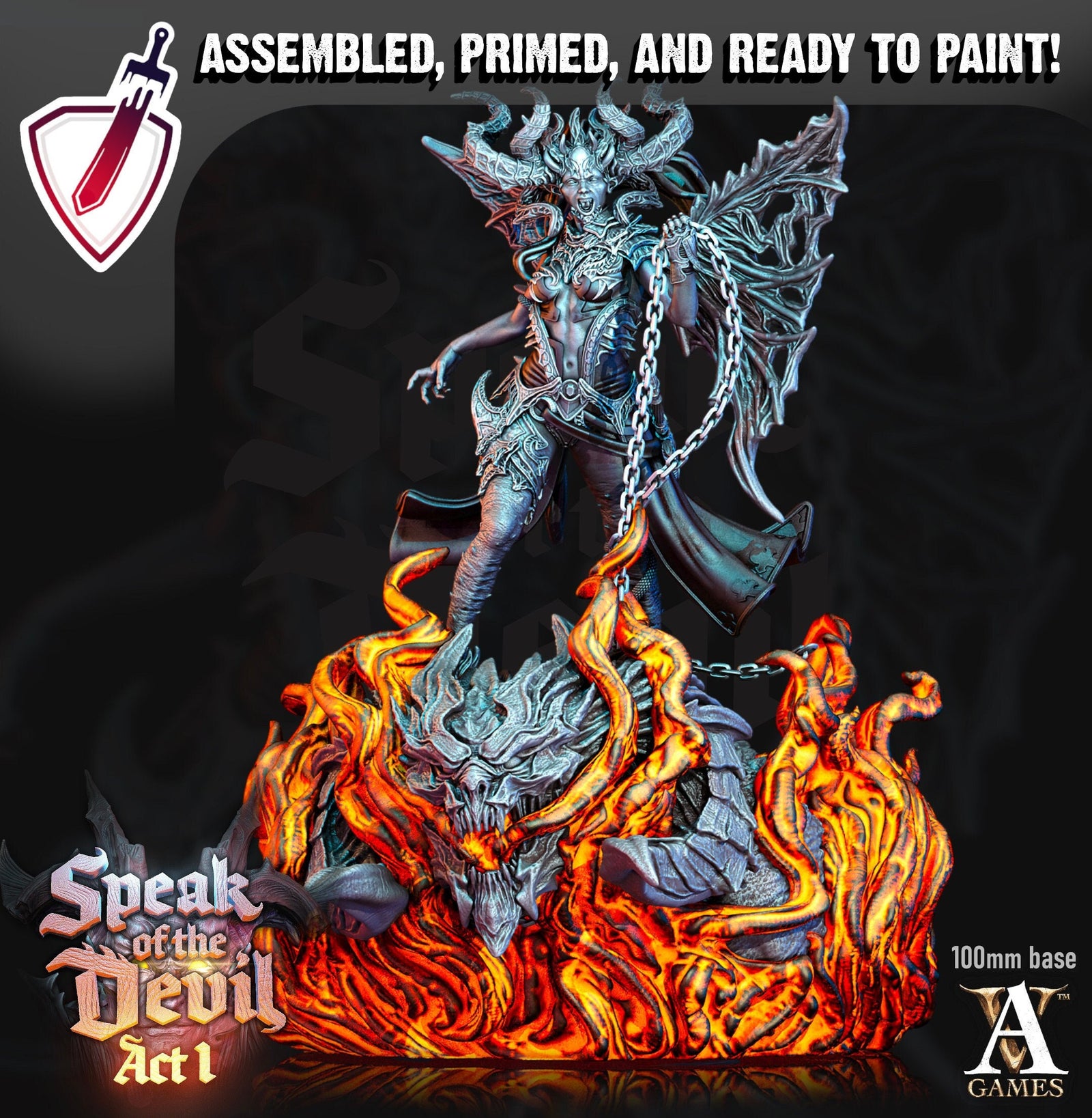 Fierna | Miniatures by Archvillain Games | Resin Mini for Tabletop Gaming, D&D, Pathfinder, Painting | Assembled and Primed - Brush and Battle