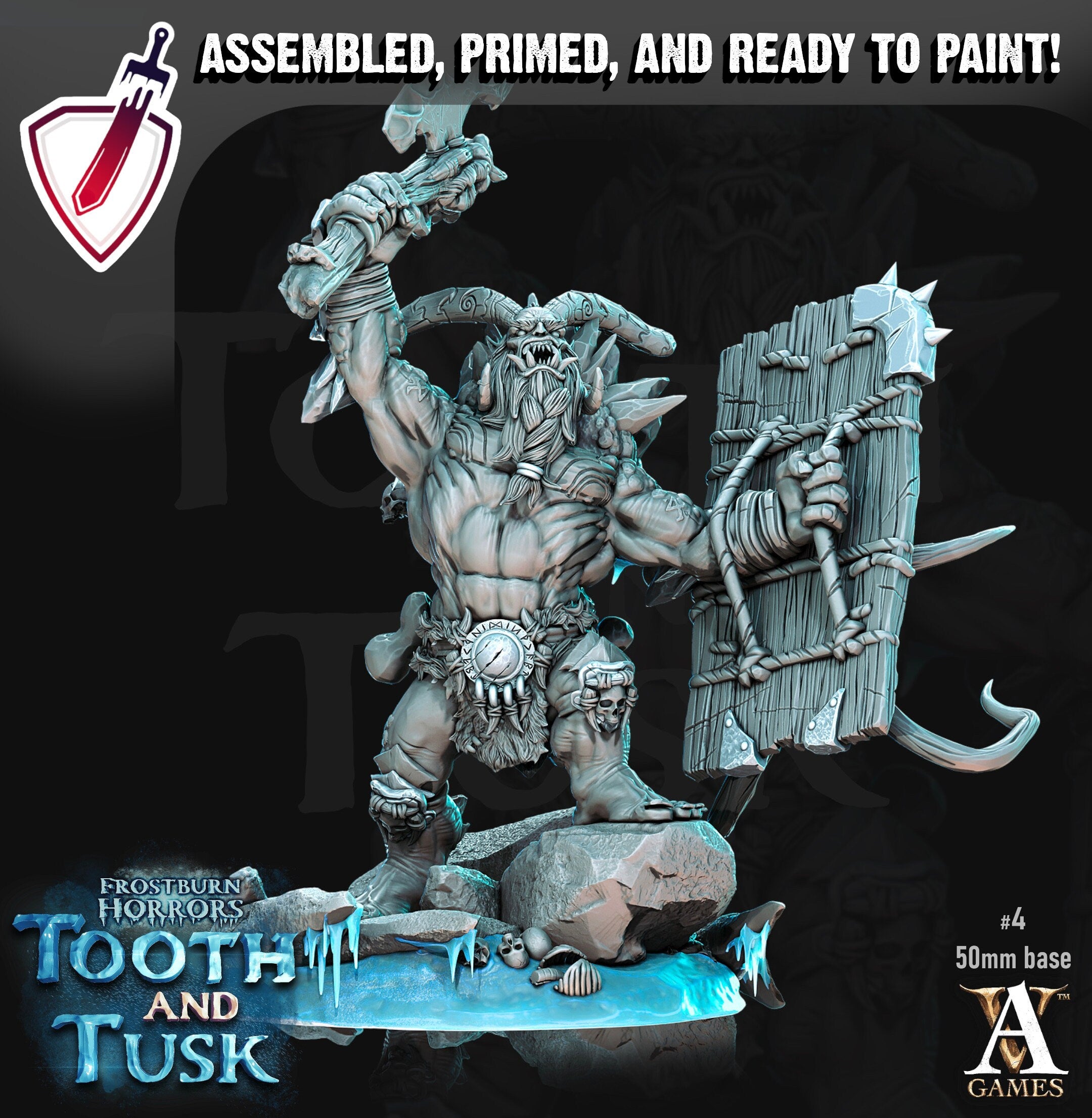 Ice Trolls | Miniatures by Archvillain Games | Resin Mini for Tabletop Gaming, D&D, Pathfinder, Painting | Assembled and Primed - Brush and Battle