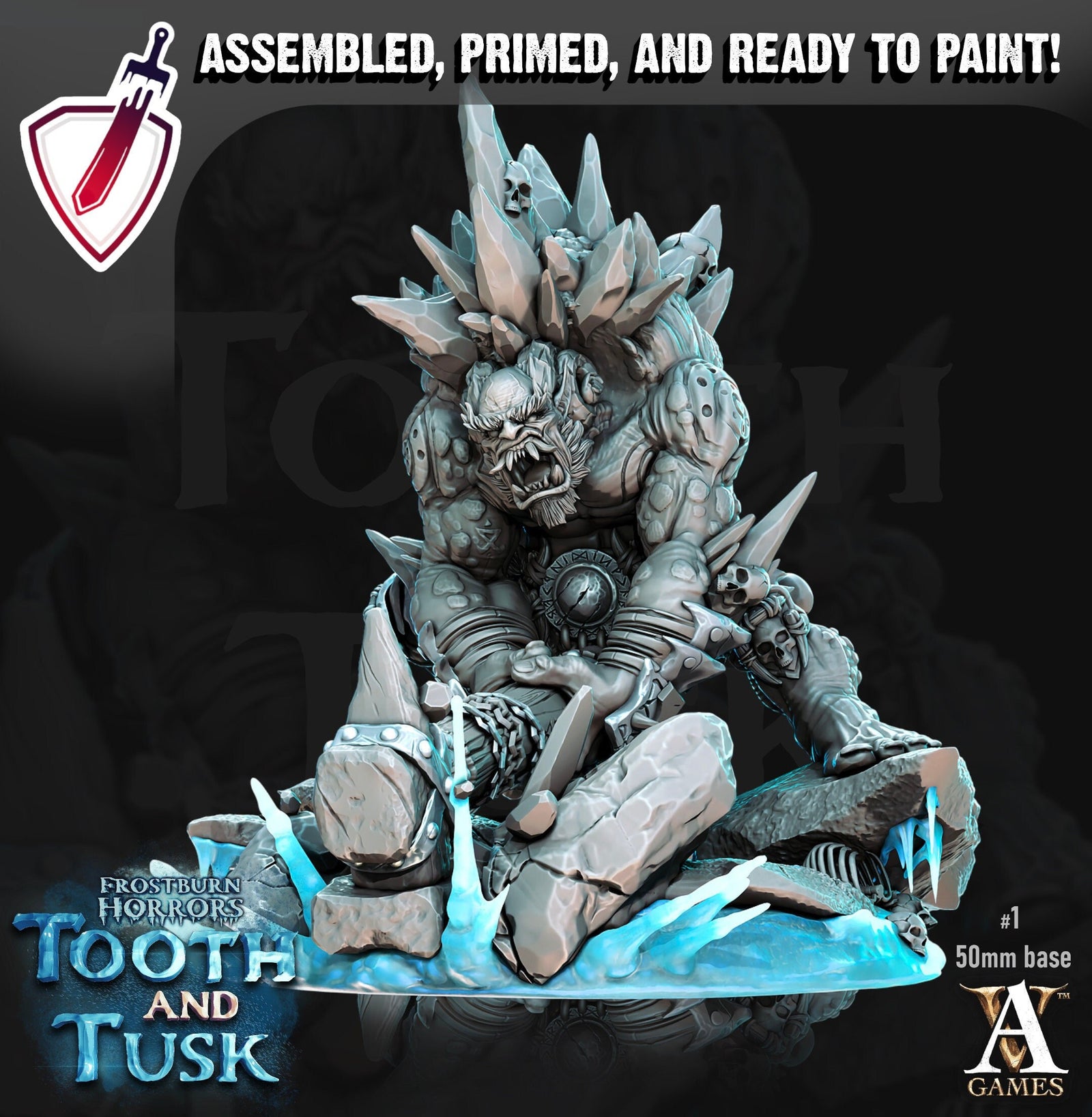 Ice Trolls | Miniatures by Archvillain Games | Resin Mini for Tabletop Gaming, D&D, Pathfinder, Painting | Assembled and Primed - Brush and Battle