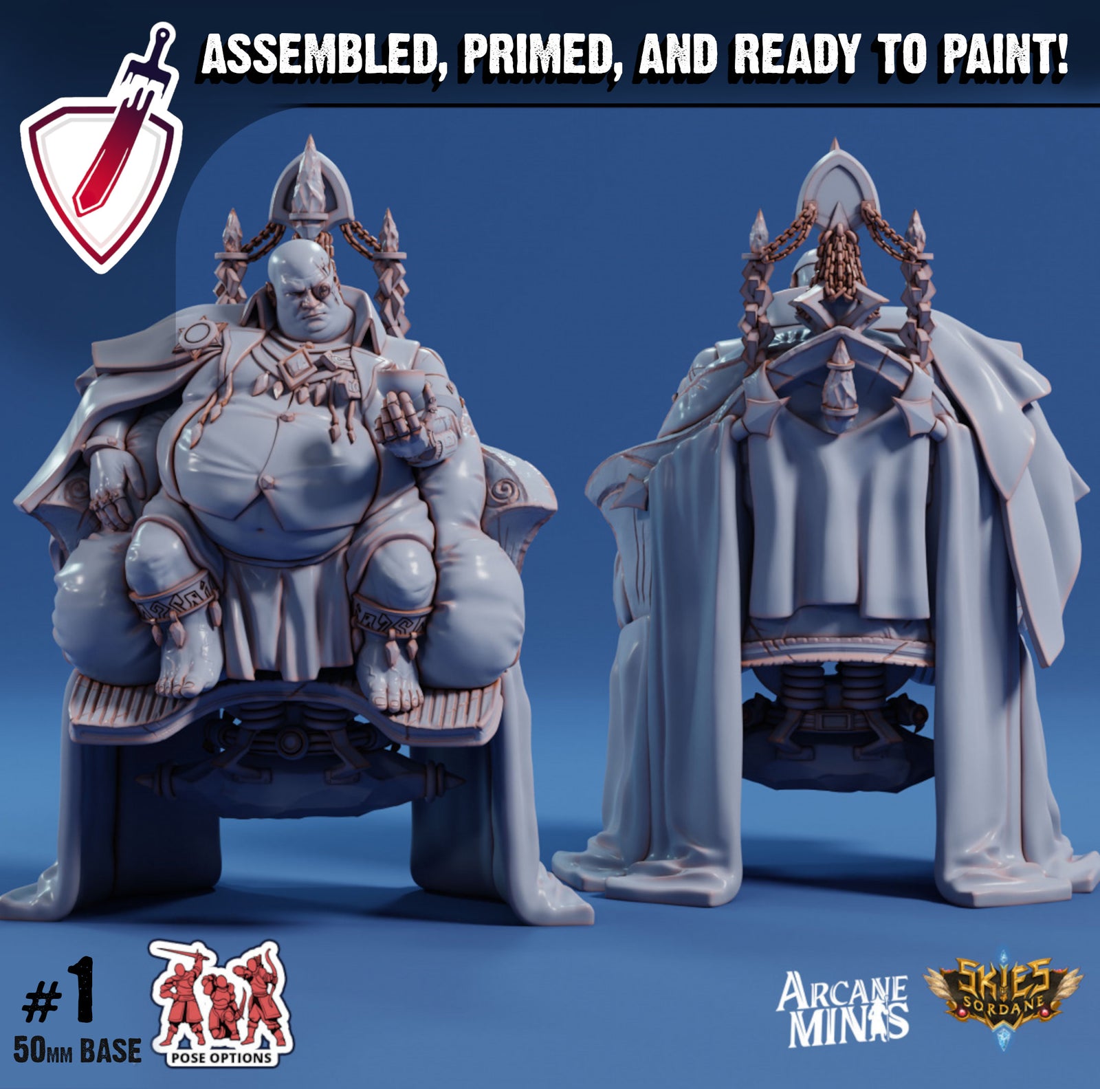 Shard Baron | Miniatures by Arcane Minis | Great for Tabletop Gaming, D&D, Pathfinder, and Painting | Assembled and Primed - Brush and Battle