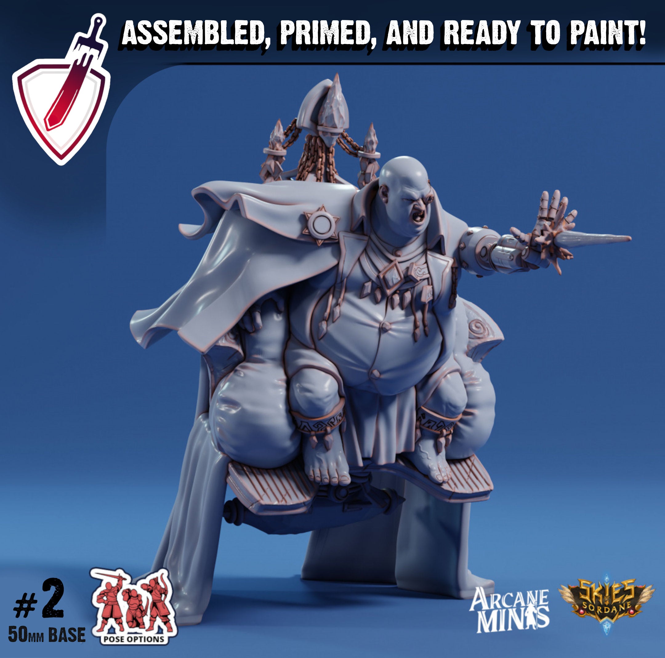 Shard Baron | Miniatures by Arcane Minis | Great for Tabletop Gaming, D&D, Pathfinder, and Painting | Assembled and Primed - Brush and Battle