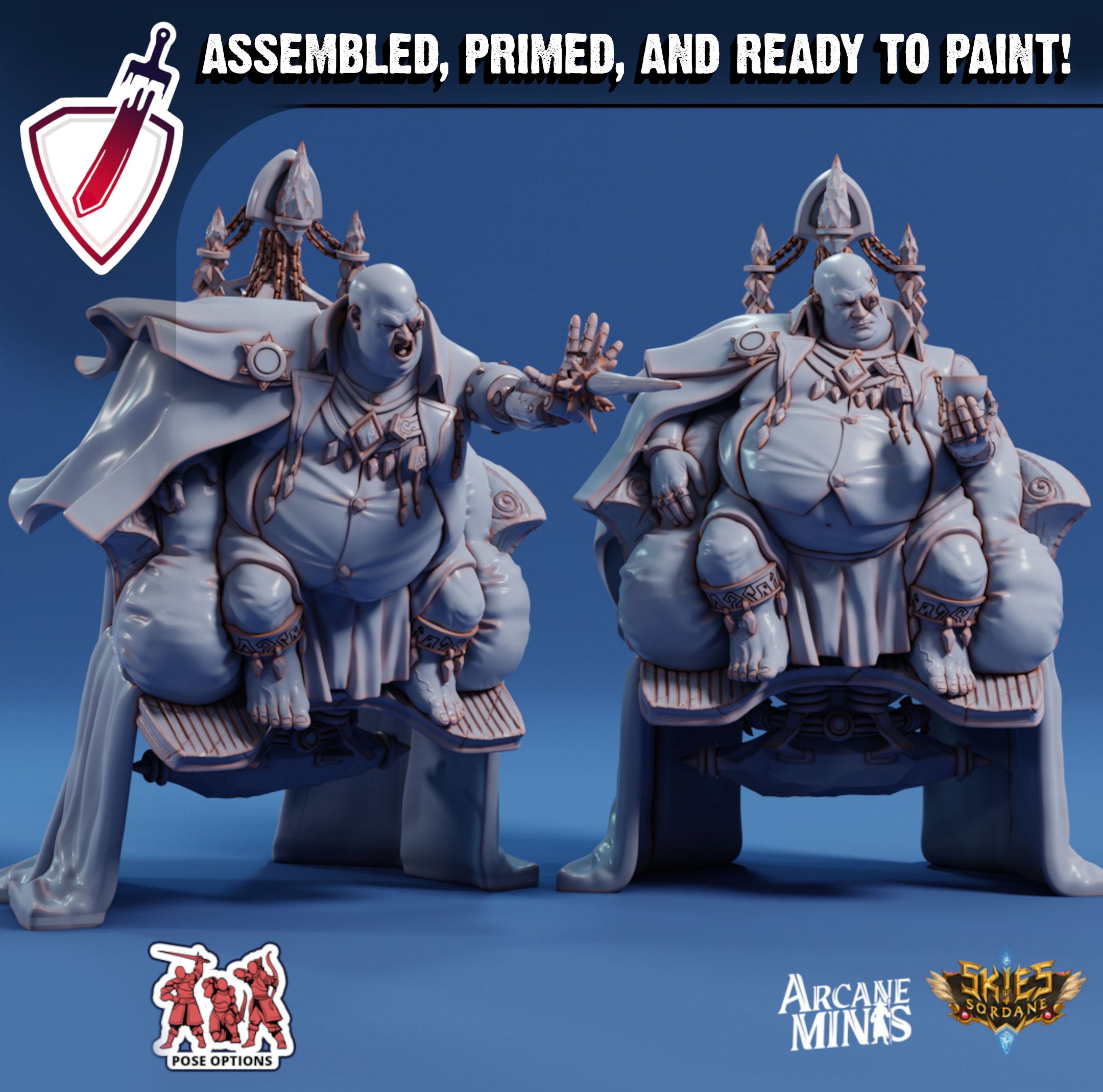 Shard Baron | Miniatures by Arcane Minis | Great for Tabletop Gaming, D&D, Pathfinder, and Painting | Assembled and Primed - Brush and Battle