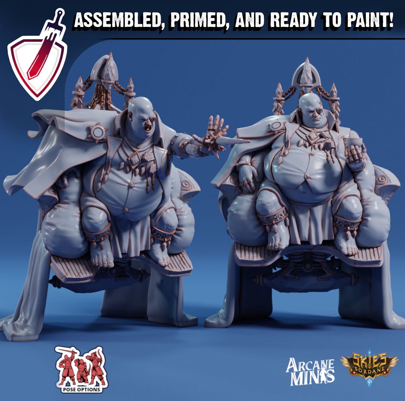 Shard Baron | Miniatures by Arcane Minis | Great for Tabletop Gaming, D&D, Pathfinder, and Painting | Assembled and Primed - Brush and Battle