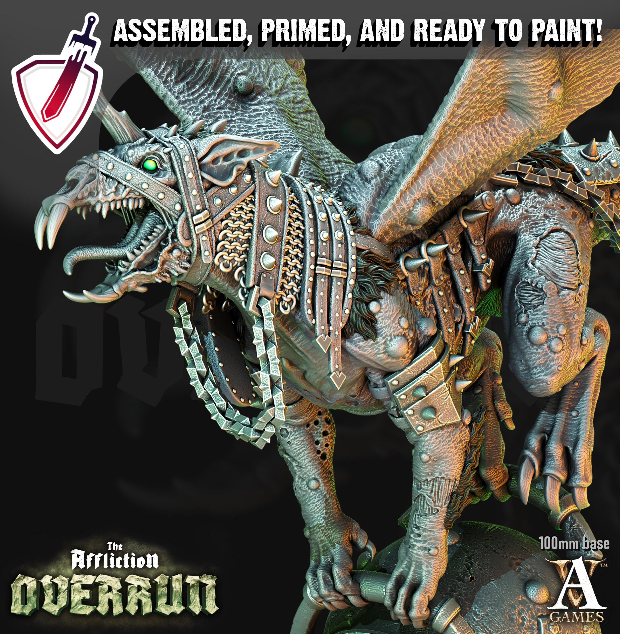 Snut Rat Dragon | (Large) Miniature by Archvillain Games | Resin Mini for Tabletop Gaming, D&D, Pathfinder, Painting | Assembled and Primed - Brush and Battle