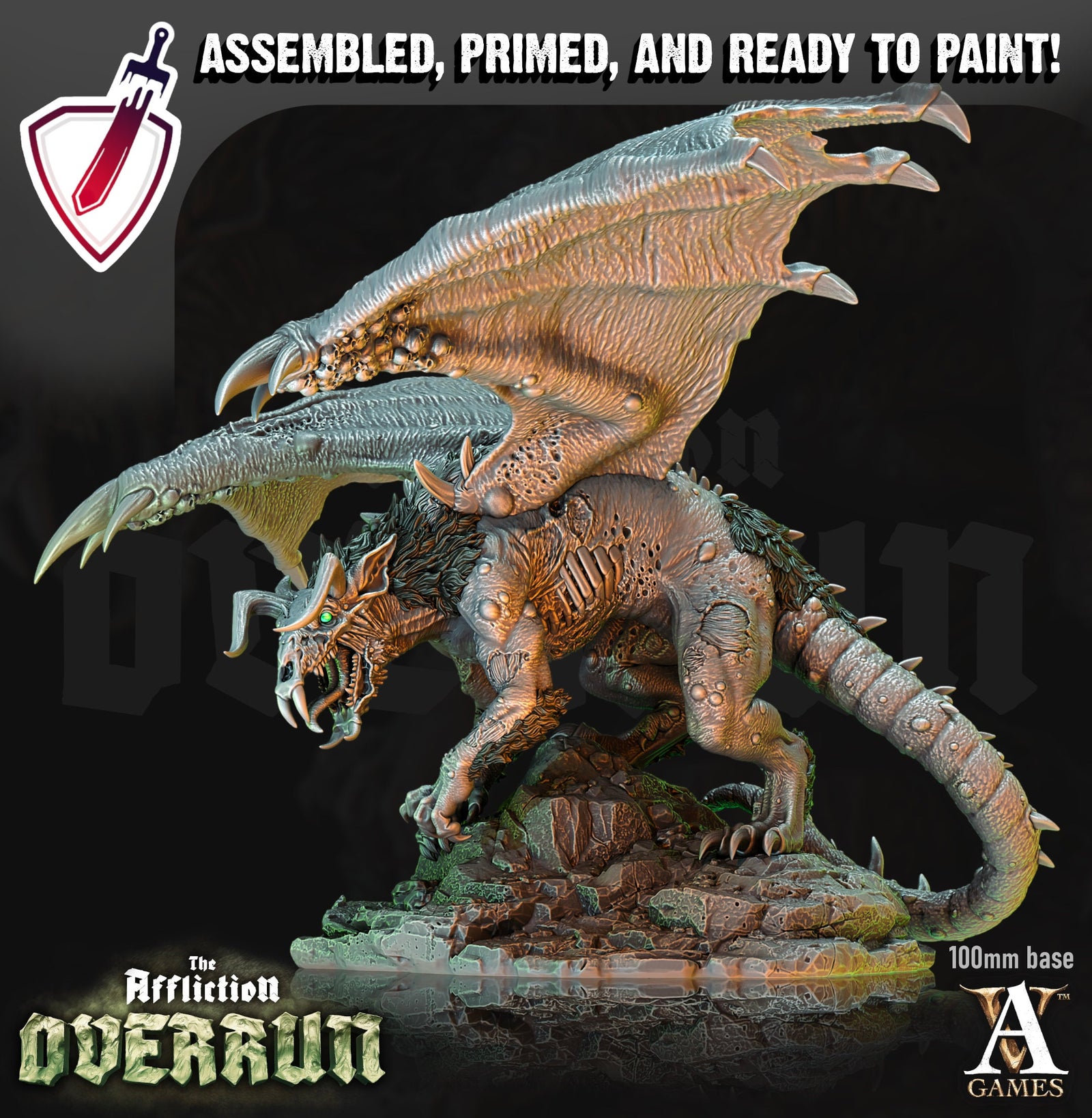 Srelk Rat Dragon | (Large) Miniature by Archvillain Games | Resin Mini for Tabletop Gaming, D&D, Pathfinder, Painting | Assembled and Primed - Brush and Battle