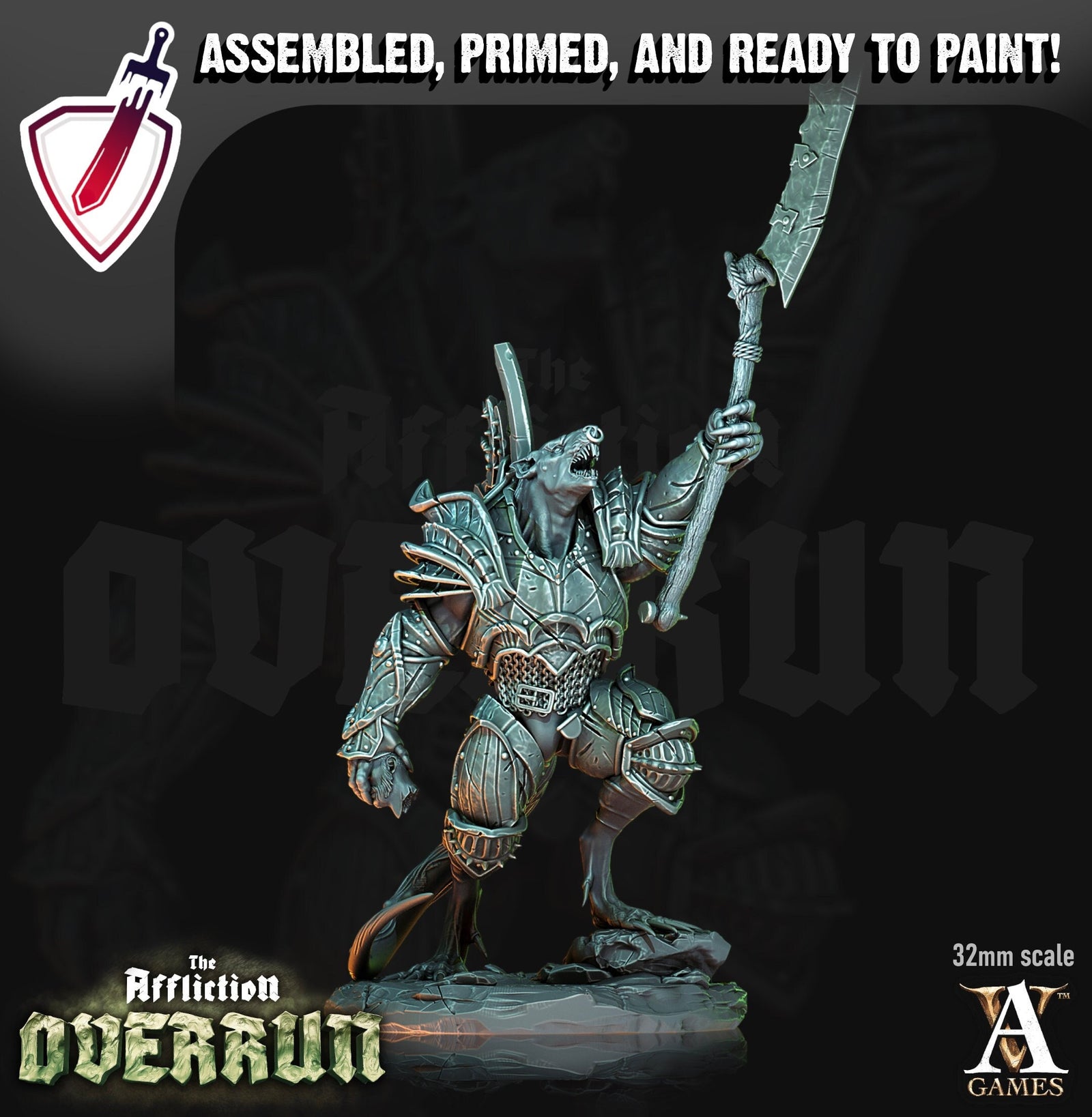 Onqrin the Rabid | Miniature by Archvillain Games | Resin Mini for Tabletop Gaming, D&D, Pathfinder, Painting | Assembled and Primed - Brush and Battle