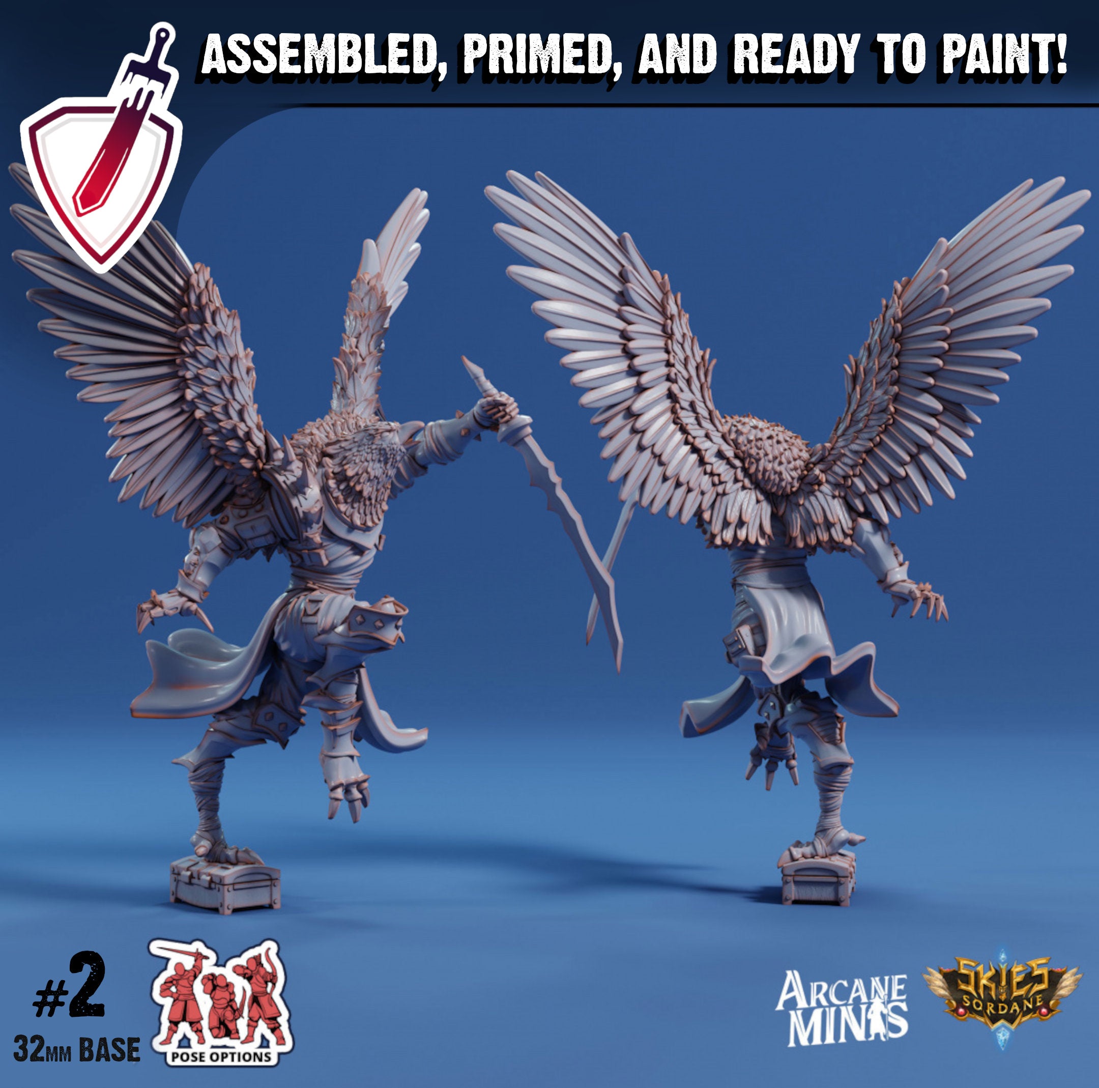 Avensari Hunter | Miniatures by Arcane Minis | Great for Tabletop Gaming, D&D, Pathfinder, and Painting | Assembled and Primed - Brush and Battle