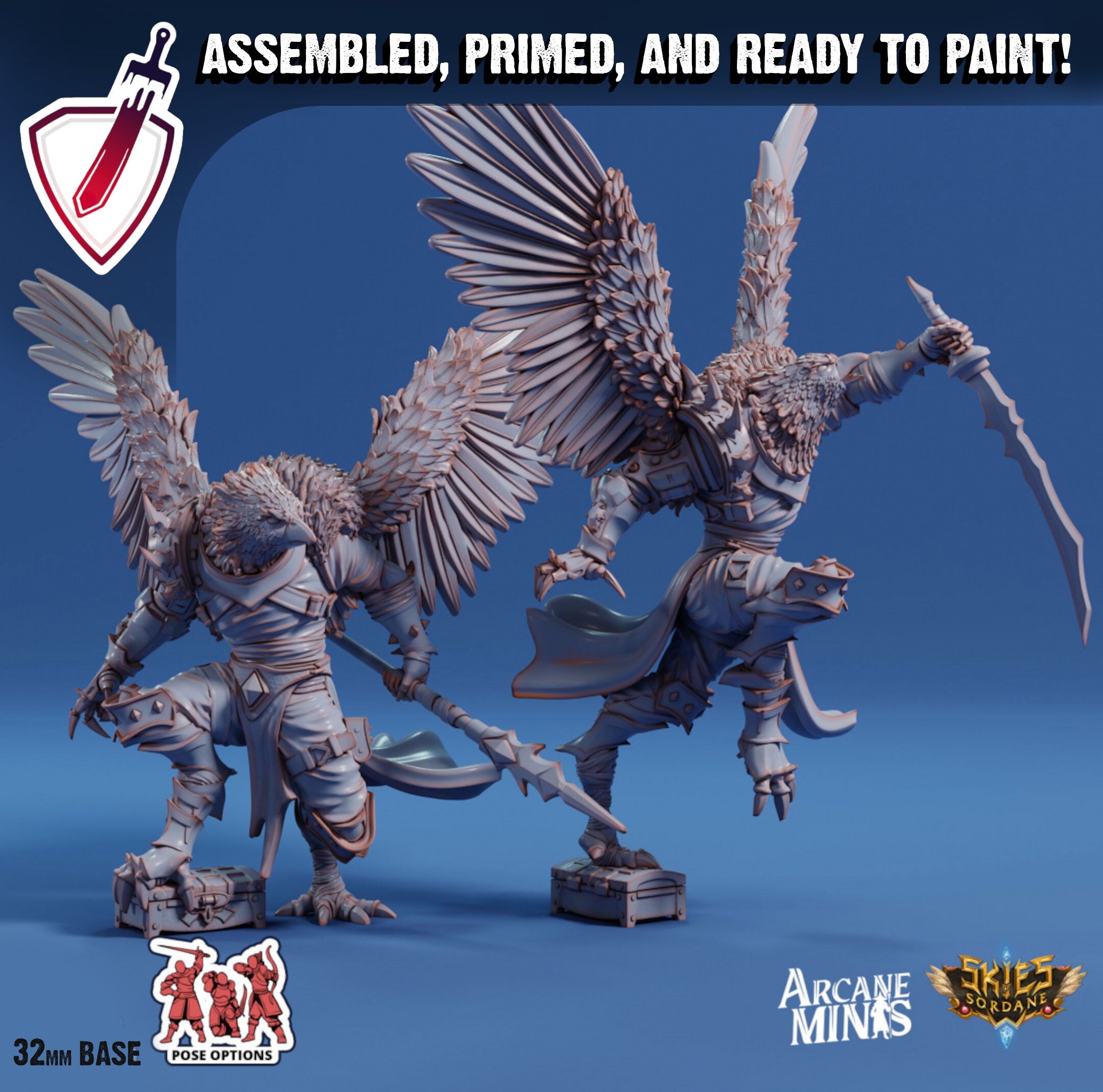 Avensari Hunter | Miniatures by Arcane Minis | Great for Tabletop Gaming, D&D, Pathfinder, and Painting | Assembled and Primed - Brush and Battle