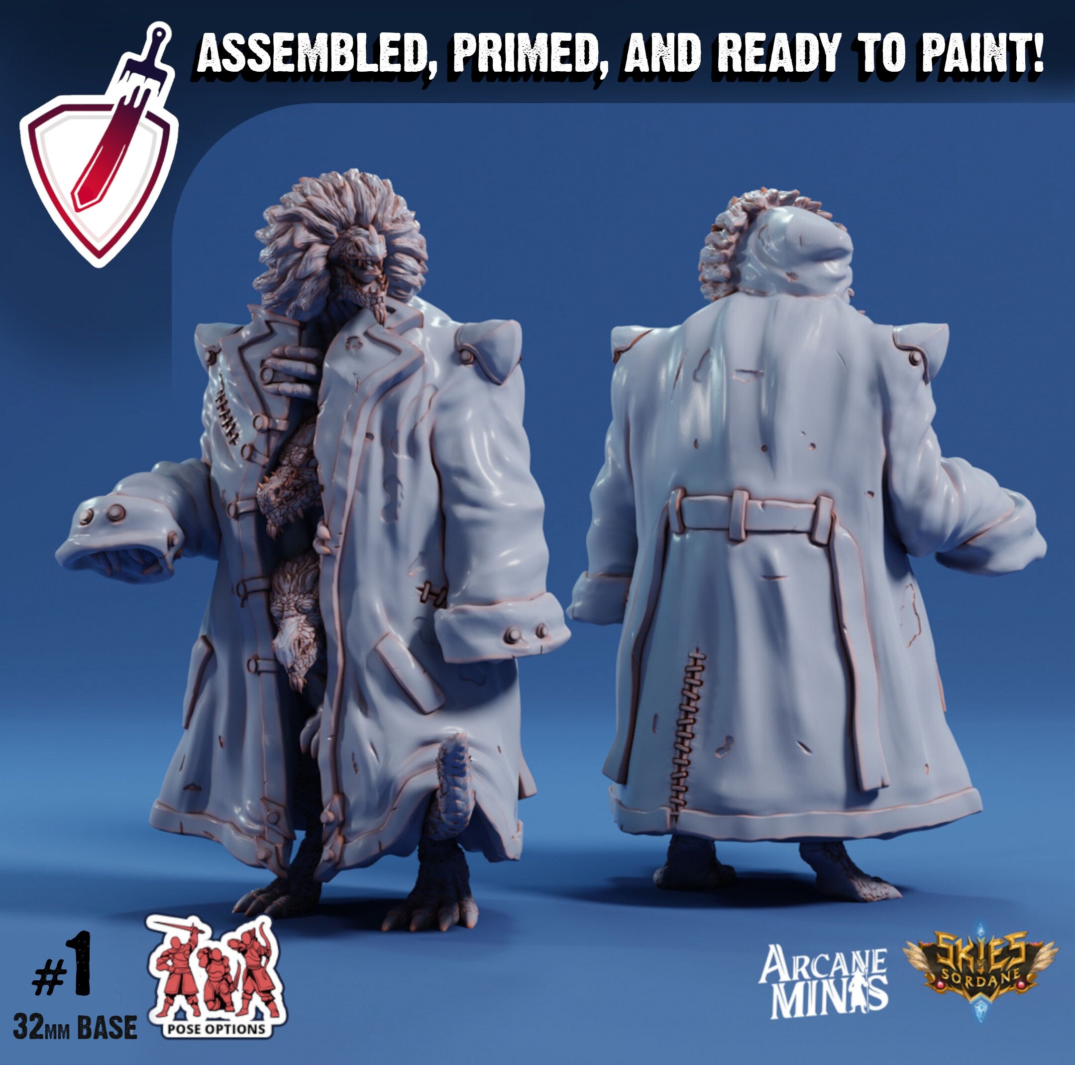 Drekon Infiltrators | Miniatures by Arcane Minis | Great for Tabletop Gaming, D&D, Pathfinder, and Painting | Assembled and Primed - Brush and Battle