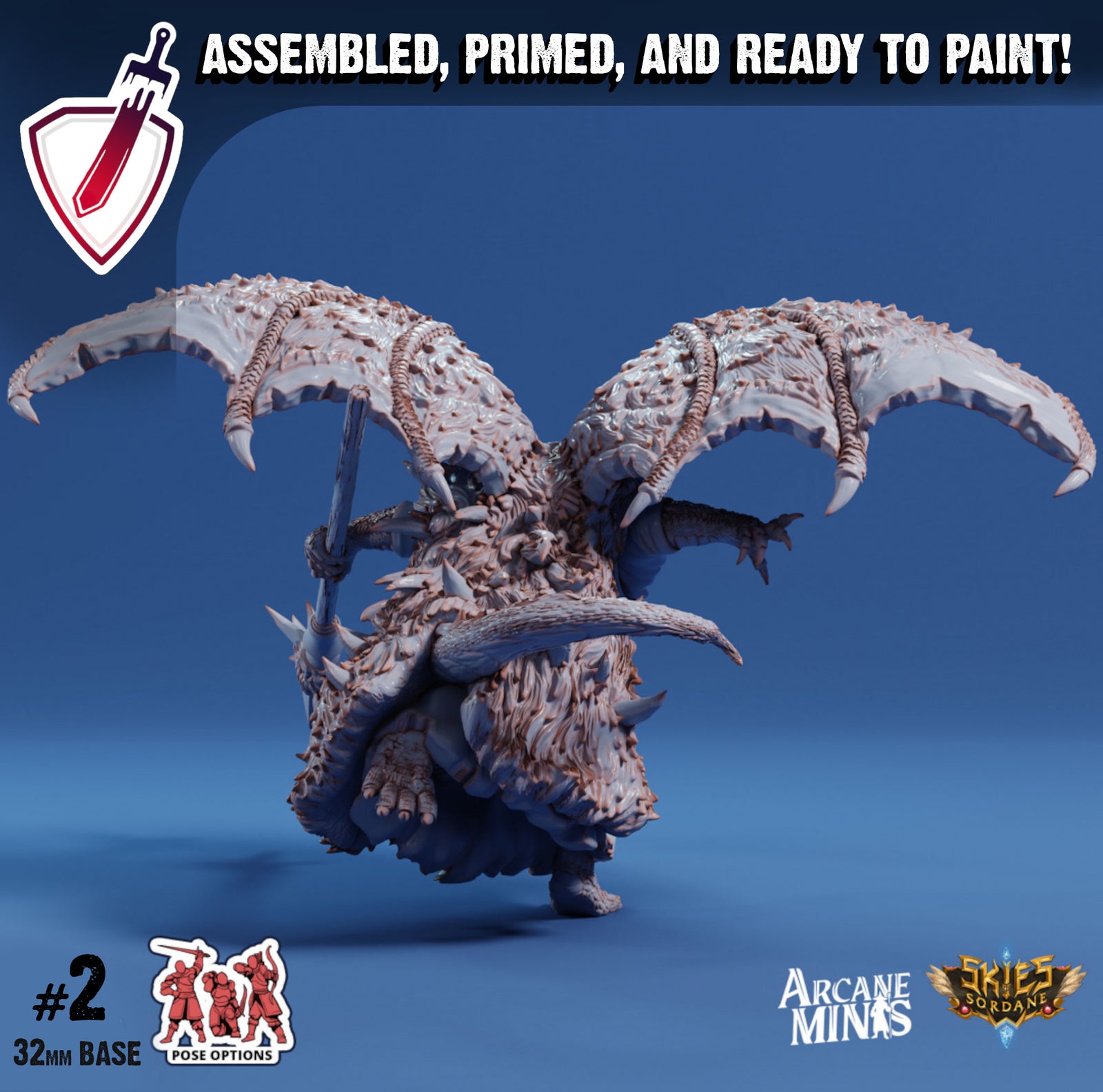 Elder Drekon Seer | Miniatures by Arcane Minis | Great for Tabletop Gaming, D&D, Pathfinder, and Painting | Assembled and Primed - Brush and Battle