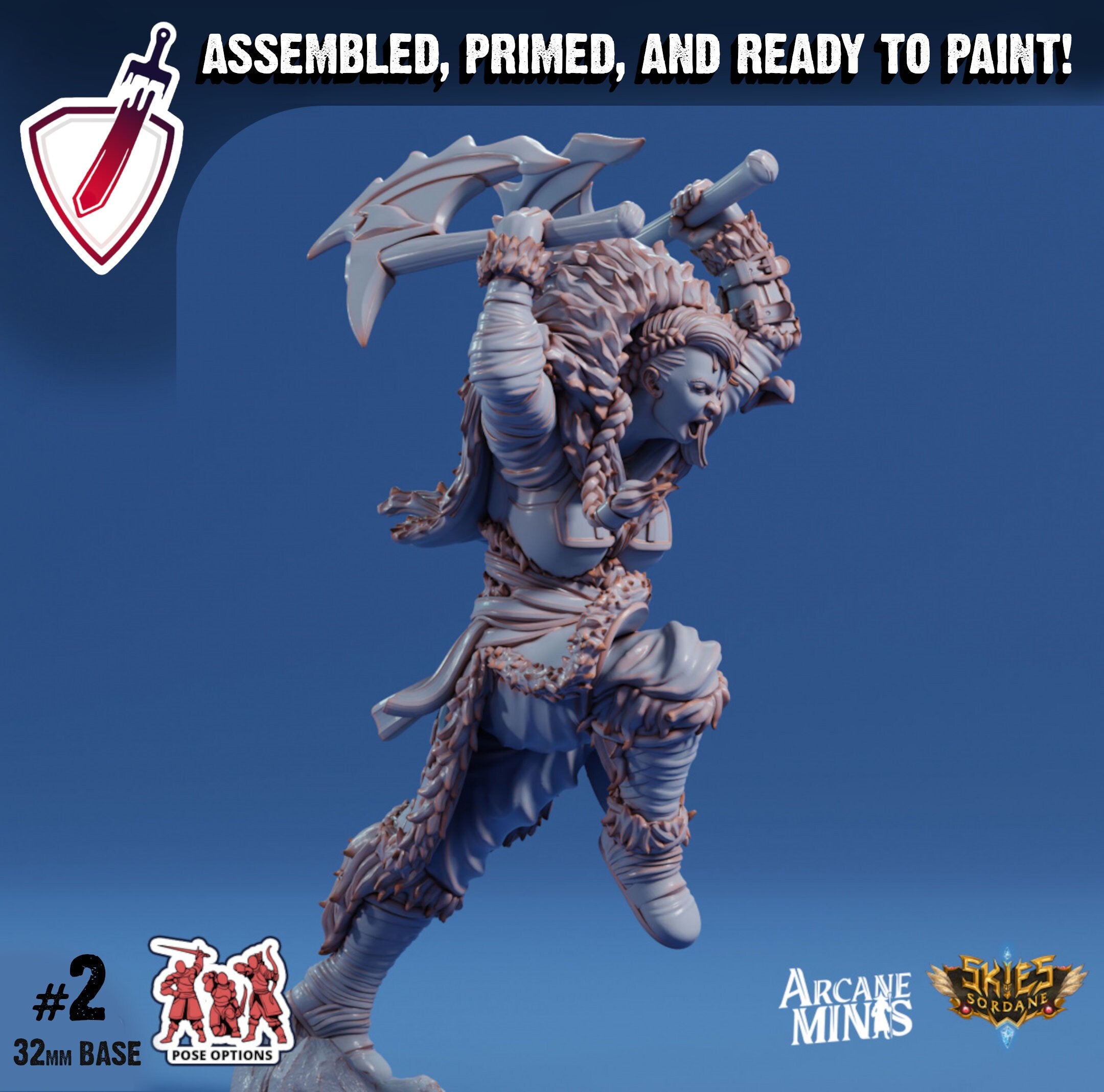 Titaran Ranger | Miniatures by Arcane Minis | Great for Tabletop Gaming, D&D, Pathfinder, and Painting | Assembled and Primed - Brush and Battle