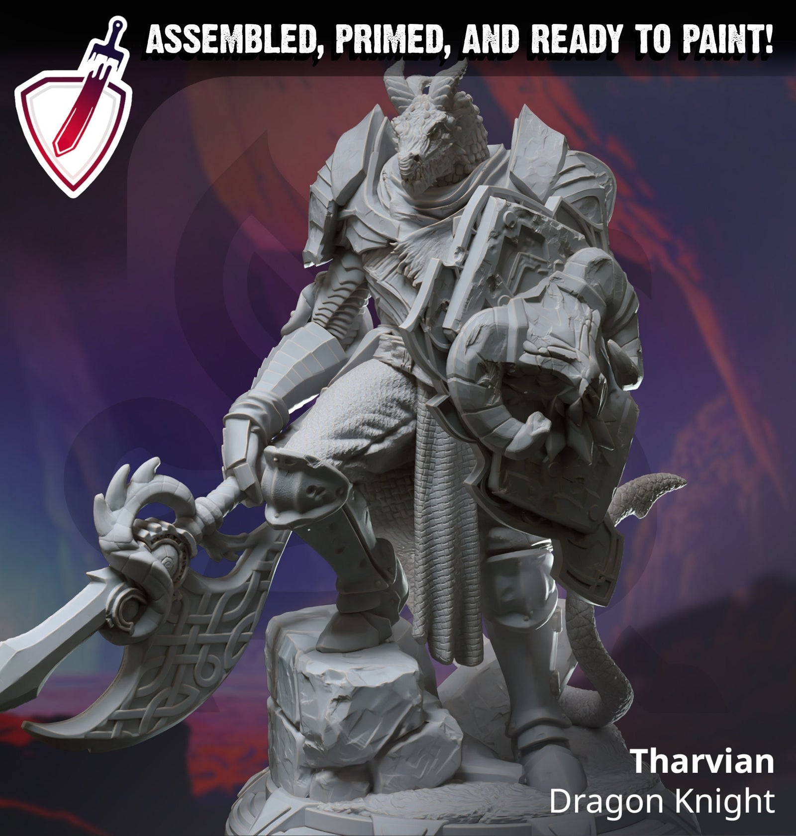 Tharvian | Miniatures by DM Stash | Great for Tabletop Gaming, D&D, Pathfinder, and Painting | Assembled and Primed - Brush and Battle