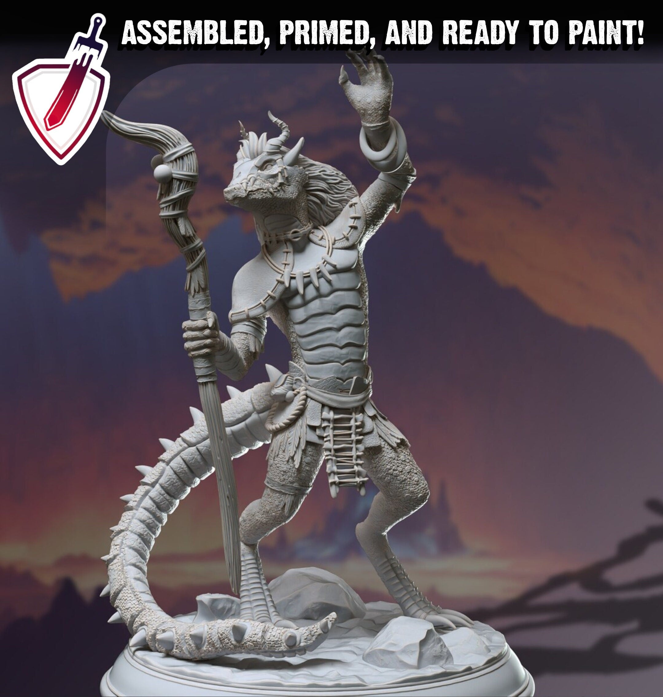 Bobodobo – Kobold Shaman | Miniatures by DM Stash | Great for Tabletop Gaming, D&D, Pathfinder, and Painting | Assembled and Primed - Brush and Battle