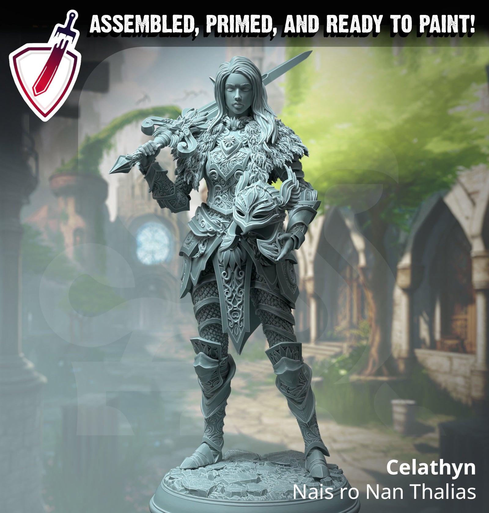 Celathyn – Nais ro Nan Thalias | Miniatures by DM Stash | Great for Tabletop Gaming, D&D, Pathfinder, and Painting | Assembled and Primed - Brush and Battle