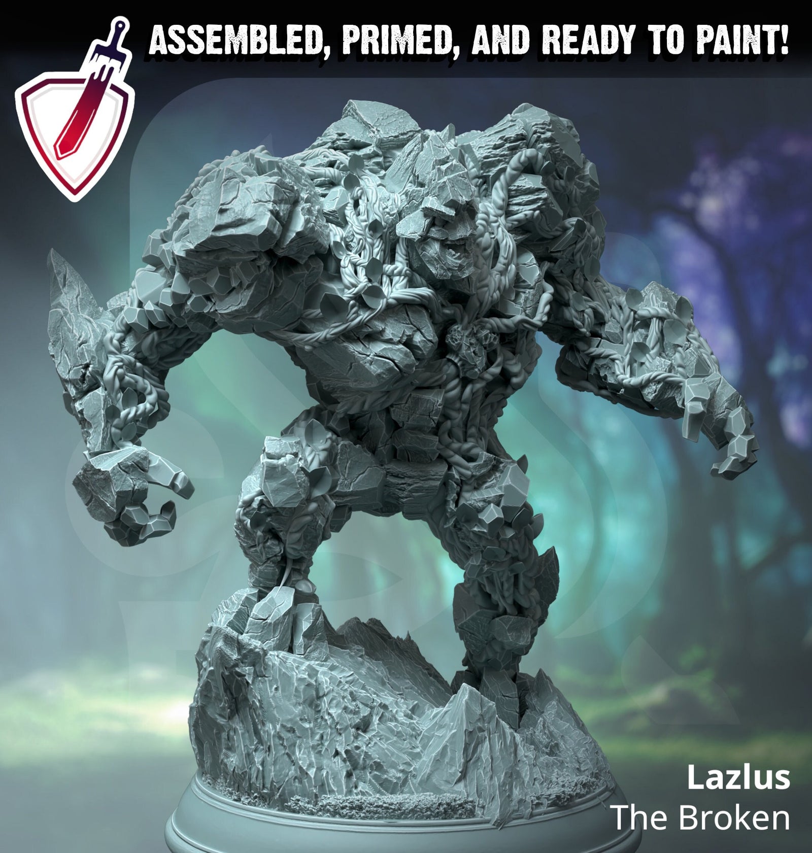 Lazlus – The Broken | (Large) Miniatures by DM Stash | Great for Tabletop Gaming, D&D, Pathfinder, and Painting | Assembled and Primed - Brush and Battle