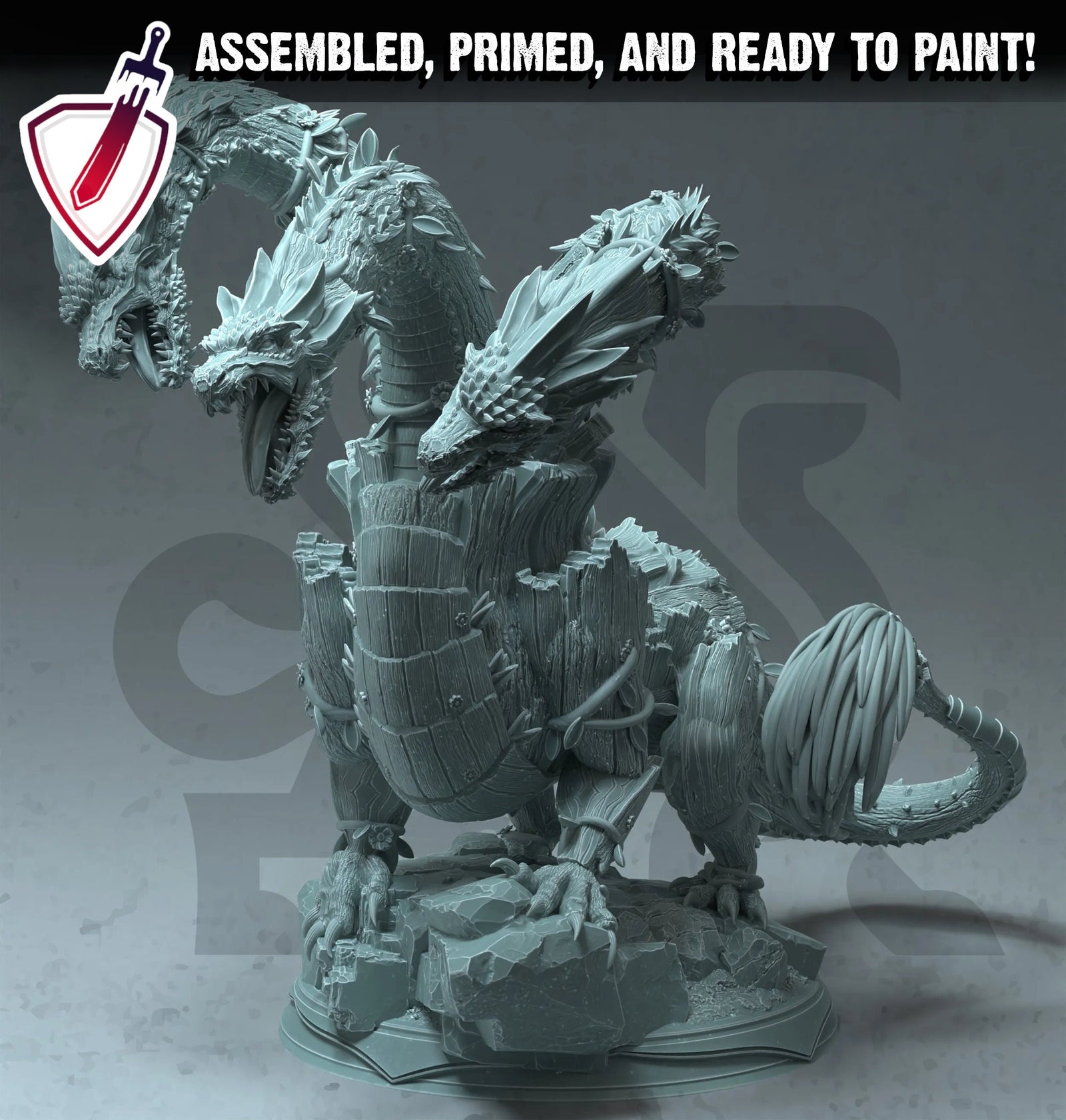 Volitra Fey Touched Hydra | (Large) Miniature by DM Stash | Great for Tabletop Gaming, D&D, Pathfinder, and Painting | Assembled and Primed - Brush and Battle