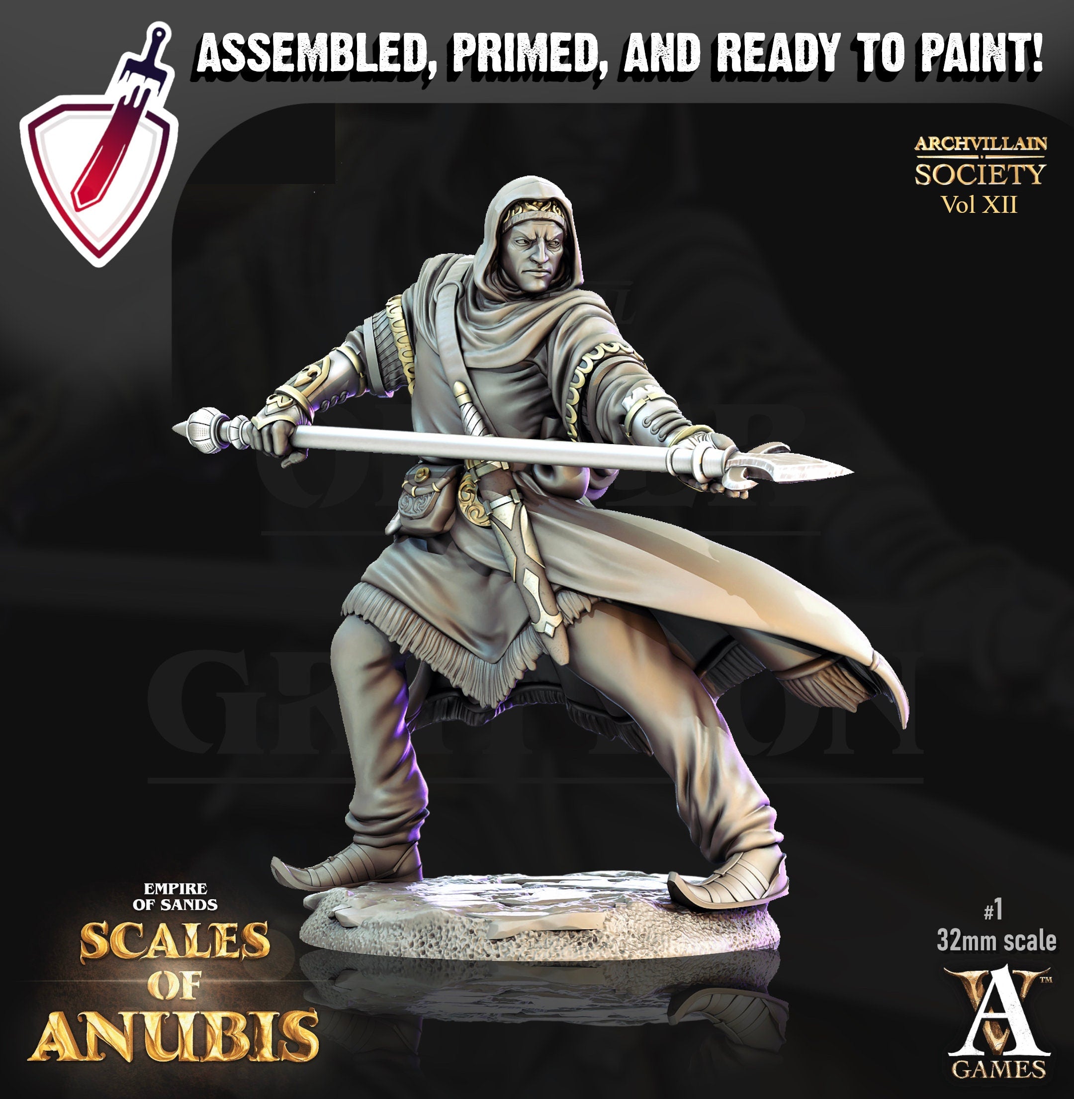Heroes Vol. XII | Miniatures by Archvillain Games | Resin mini for tabletop gaming, D&D, Pathfinder, painting | Assembled and Primed - Brush and Battle
