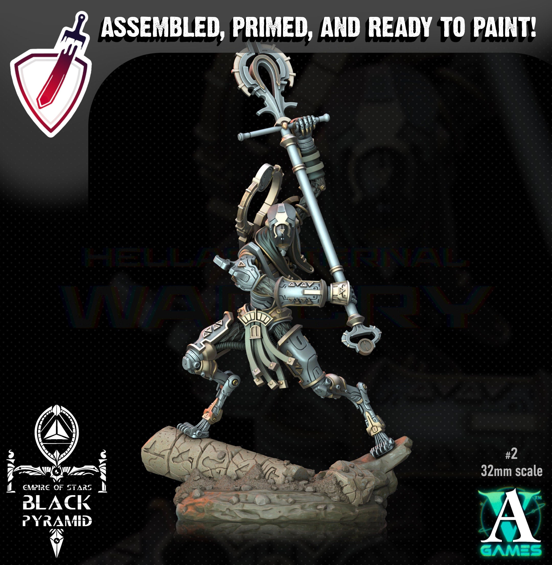 Keteph Ankhesh | Miniatures by Archvillain Games | Resin Mini for Tabletop Gaming, D&D, Wargaming, Painting | Assembled and Primed