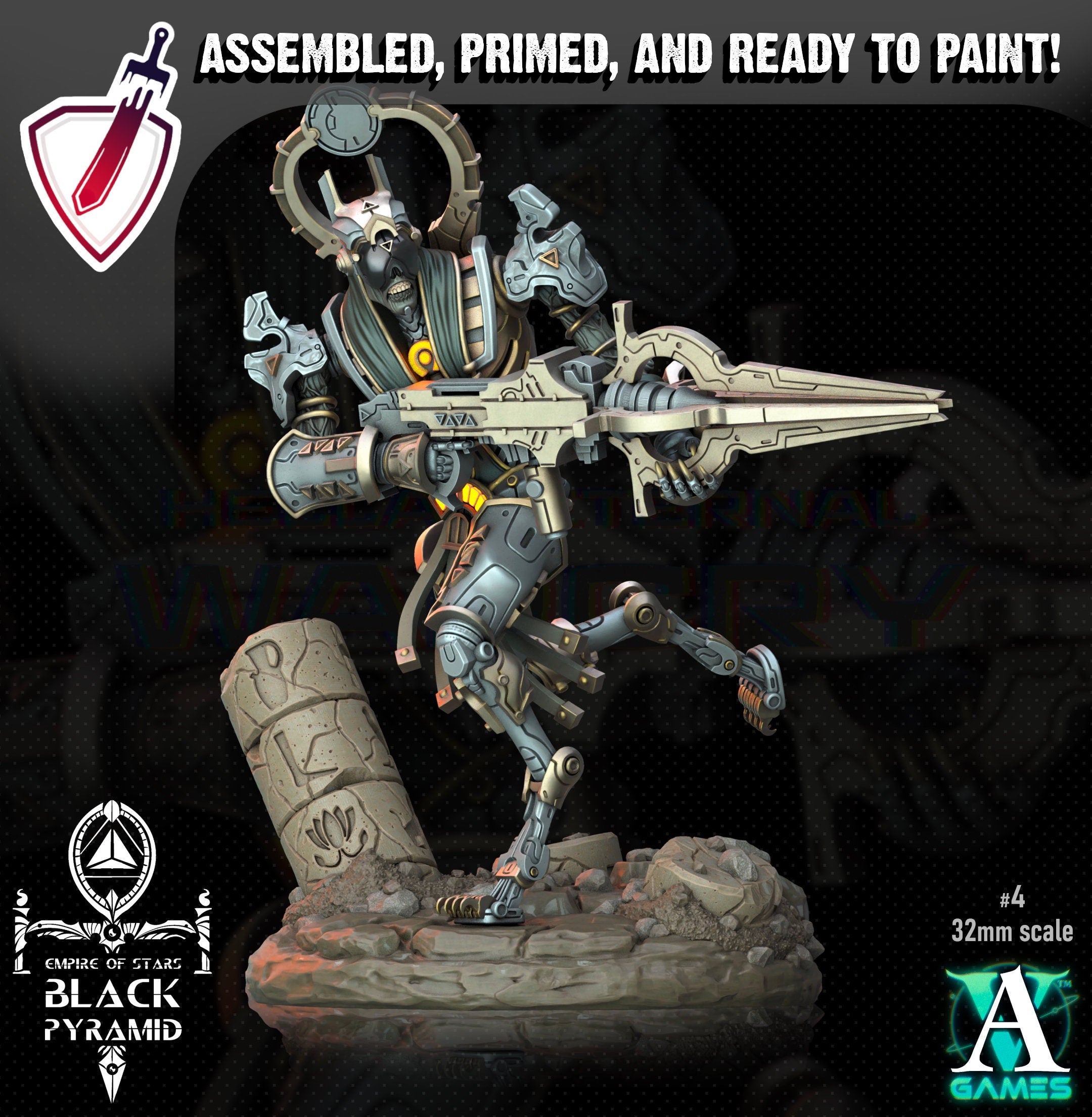 Keteph Ankhesh | Miniatures by Archvillain Games | Resin Mini for Tabletop Gaming, D&D, Wargaming, Painting | Assembled and Primed