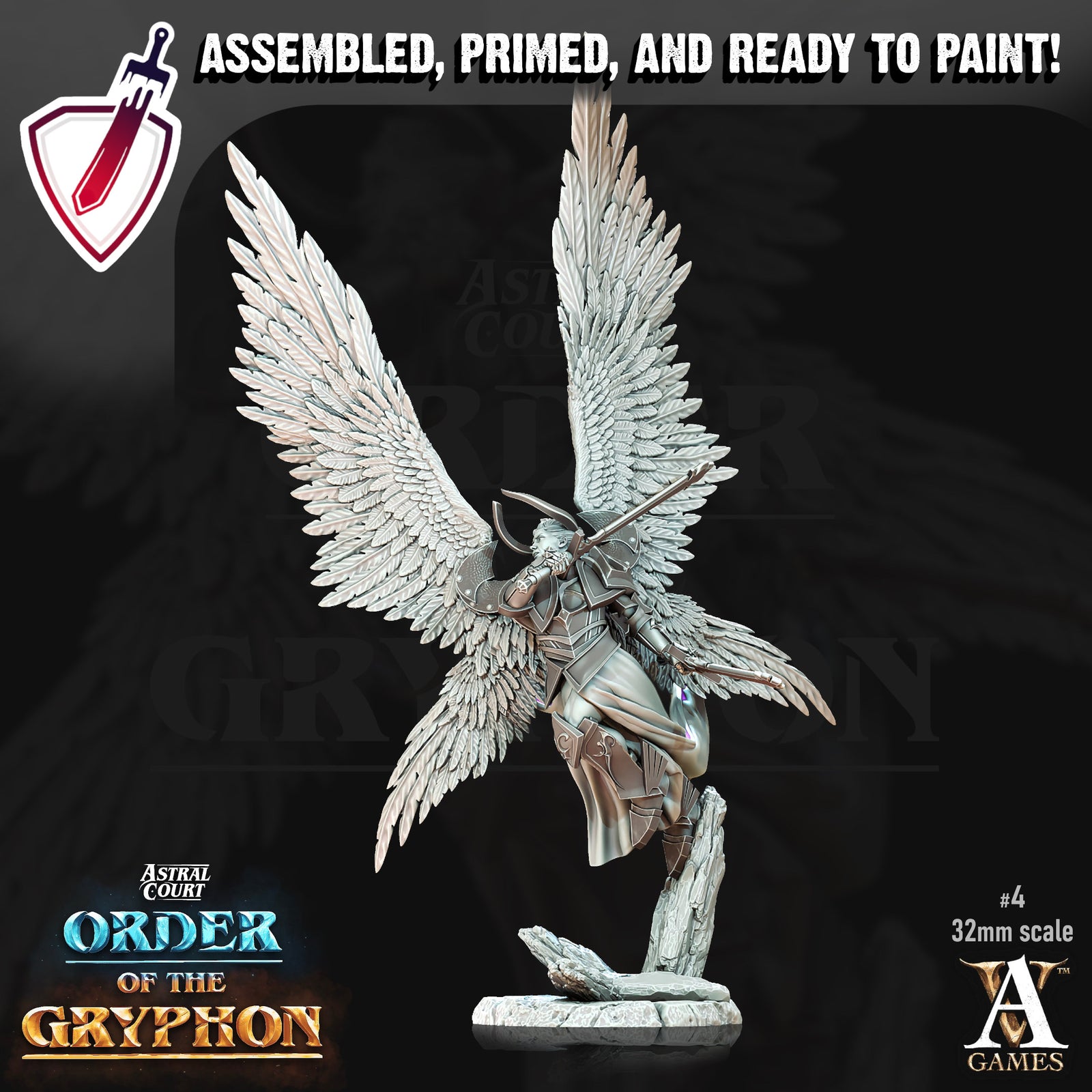 Female Justiciar Angels | Miniatures by Archvillain Games | Resin Mini for Tabletop Gaming, D&D, Pathfinder, Painting | Assembled and Primed - Brush and Battle