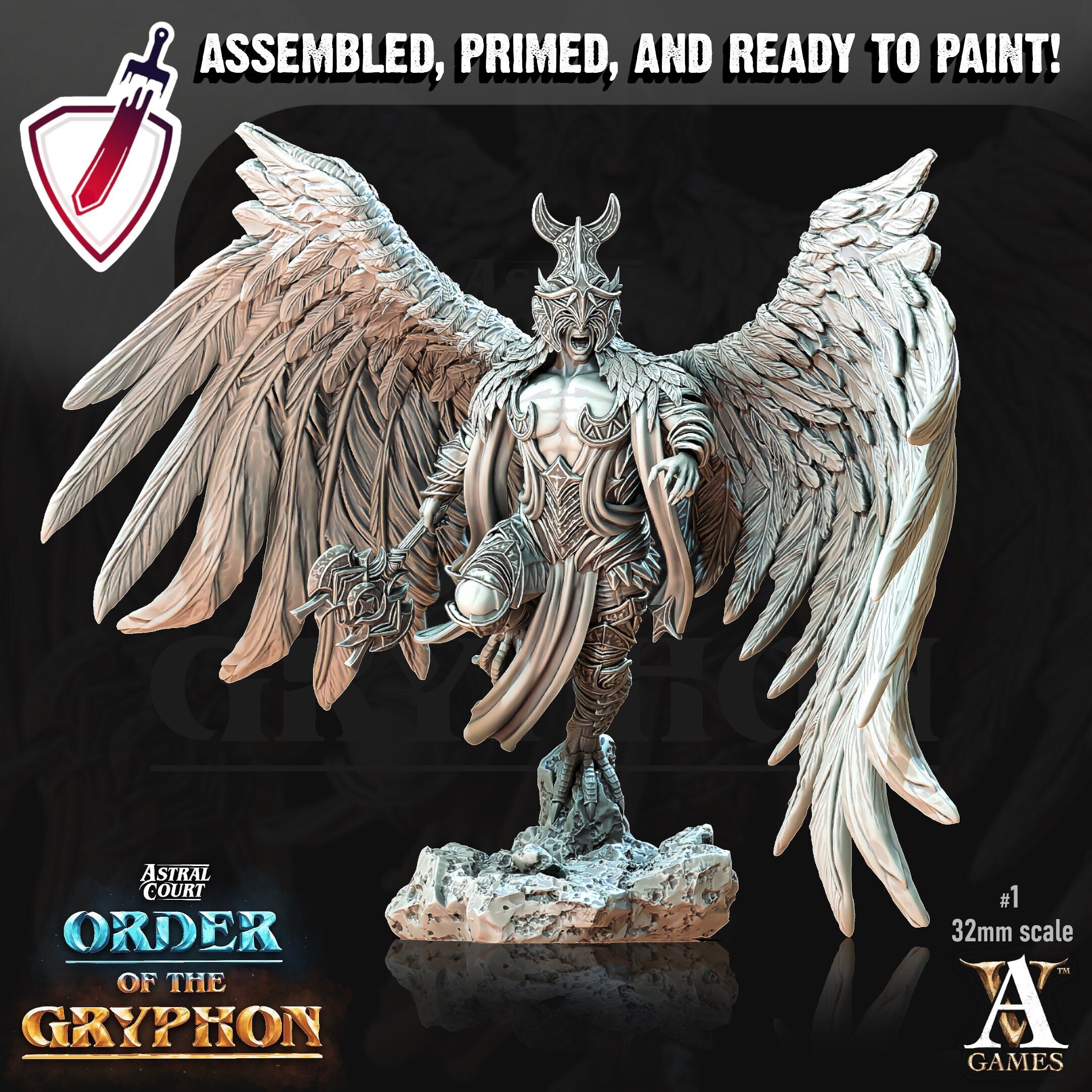 Ucelot Skywardens | Miniatures by Archvillain Games | Resin Mini for Tabletop Gaming, D&D, Pathfinder, Painting | Assembled and Primed - Brush and Battle
