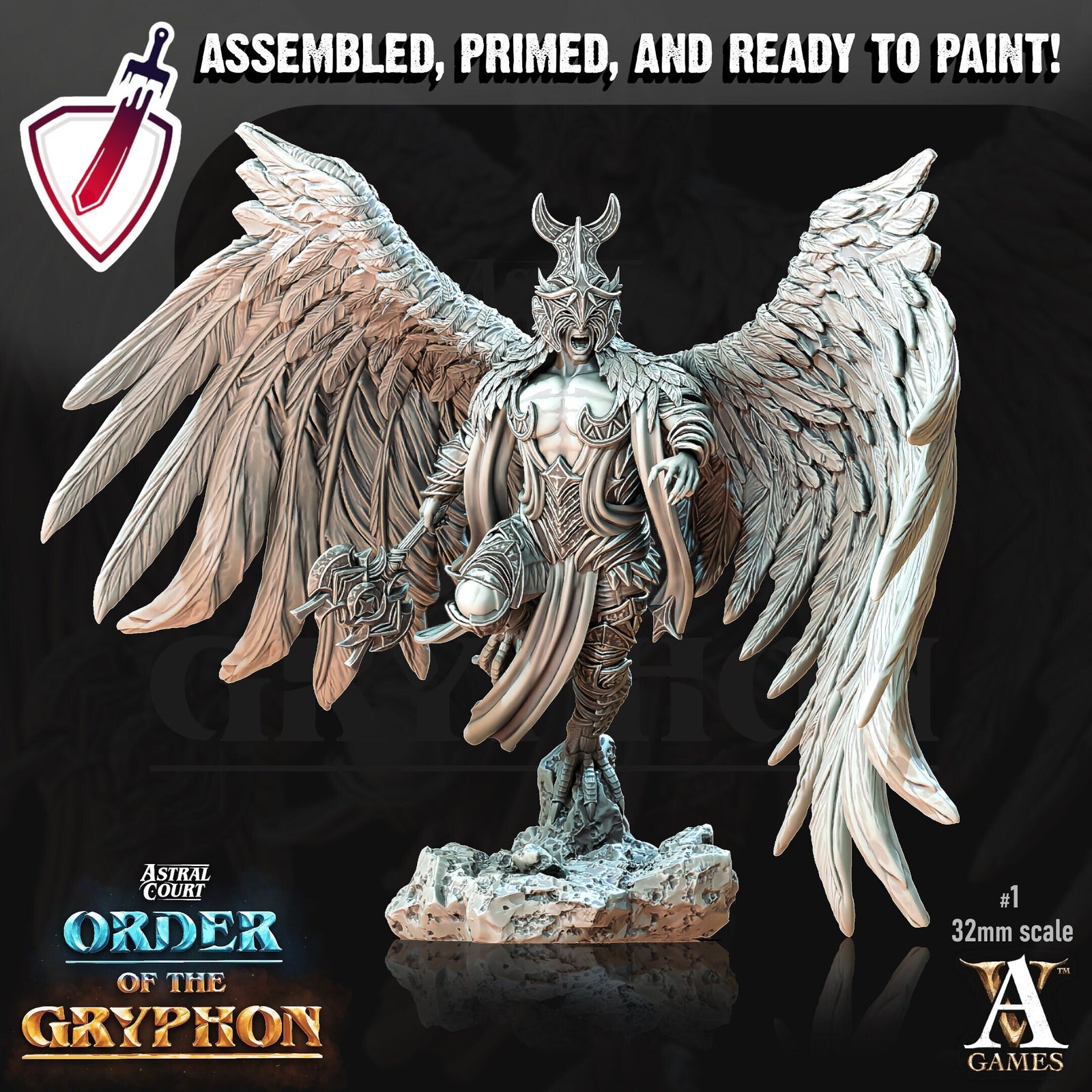 Ucelot Skywardens | Miniatures by Archvillain Games | Resin Mini for Tabletop Gaming, D&D, Pathfinder, Painting | Assembled and Primed - Brush and Battle