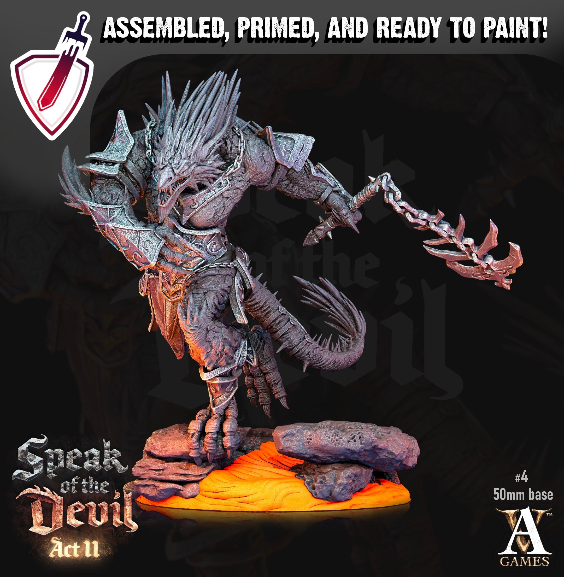 Terebrian Devil | Miniatures by Archvillain Games | Resin Mini for Tabletop Gaming, D&D, Pathfinder, Painting | Assembled and Primed - Brush and Battle