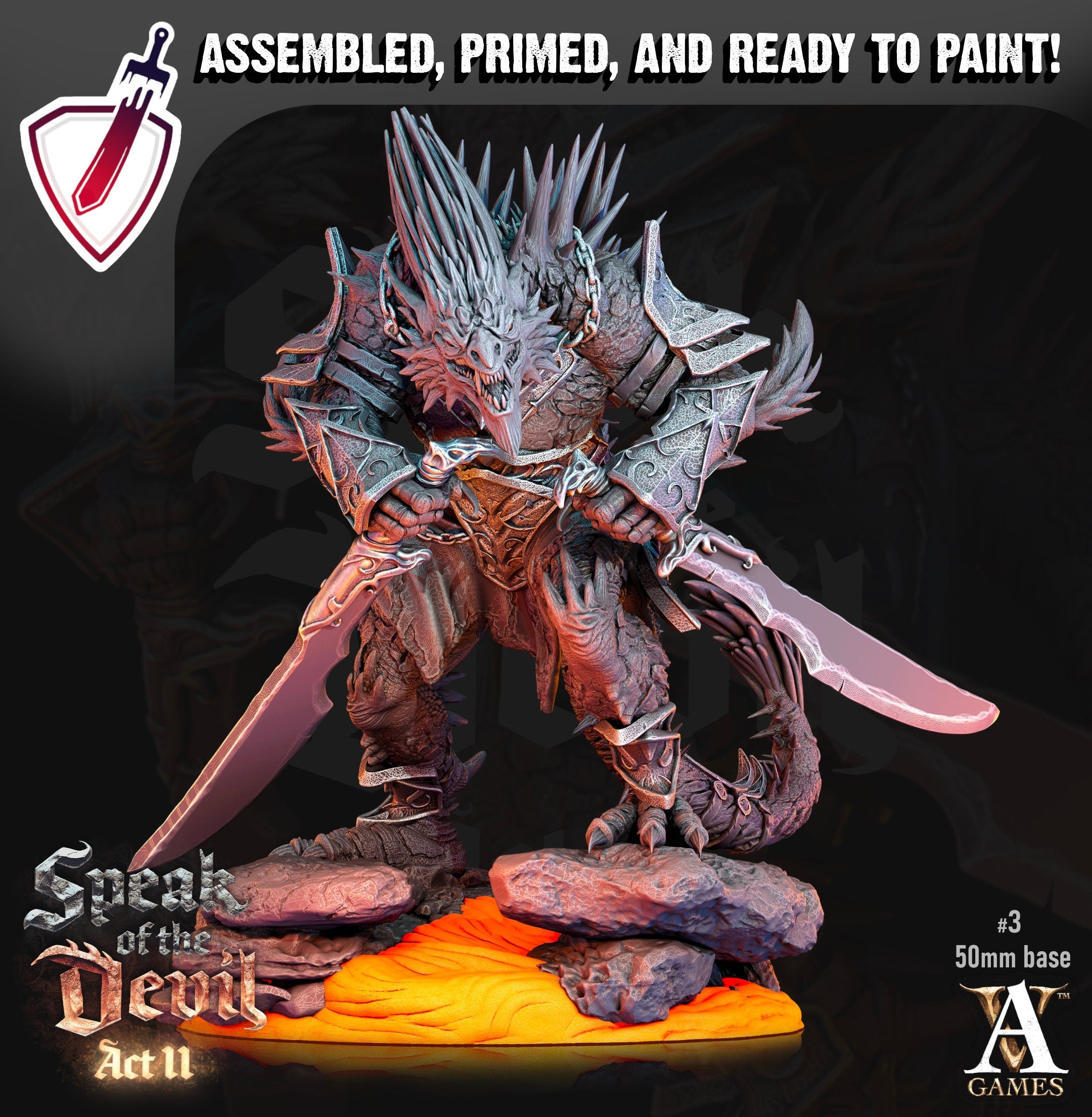 Terebrian Devil | Miniatures by Archvillain Games | Resin Mini for Tabletop Gaming, D&D, Pathfinder, Painting | Assembled and Primed - Brush and Battle