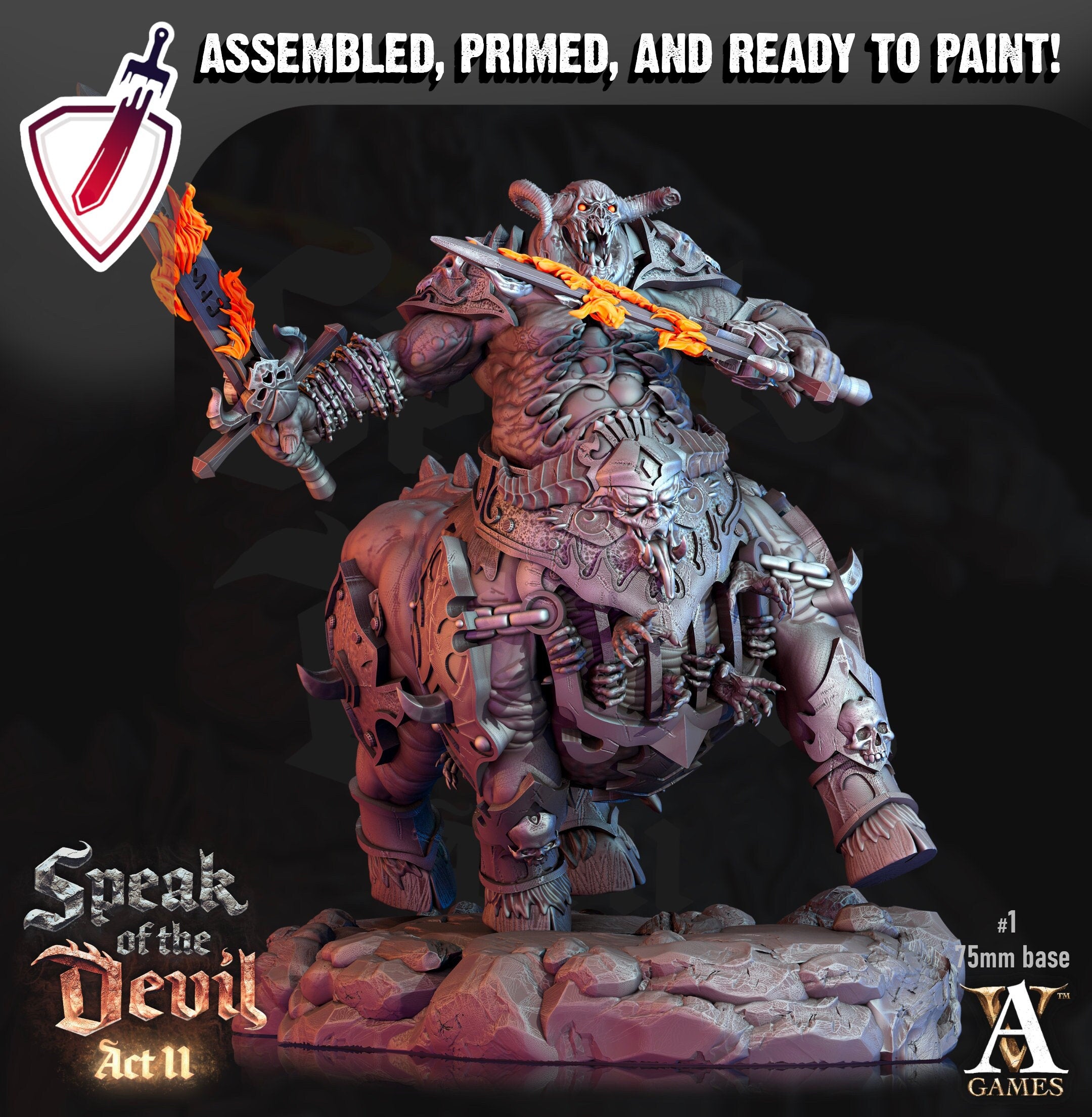 Maltrixian Devil | Miniatures by Archvillain Games | Resin Mini for Tabletop Gaming, D&D, Pathfinder, Painting | Assembled and Primed - Brush and Battle