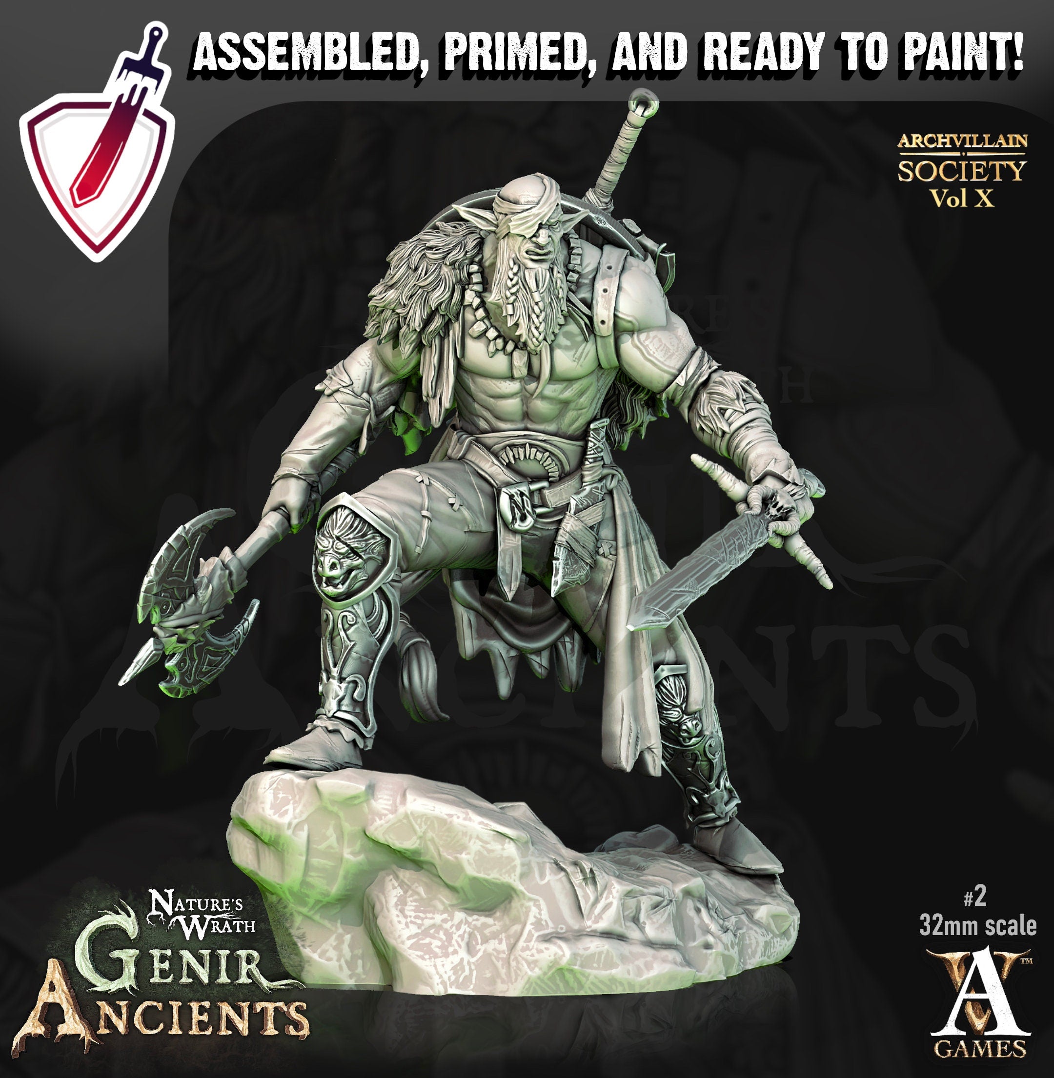 Heroes Vol. X | Miniatures by Archvillain Games | Resin mini for tabletop gaming, D&D, Pathfinder, painting | Assembled and Primed - Brush and Battle