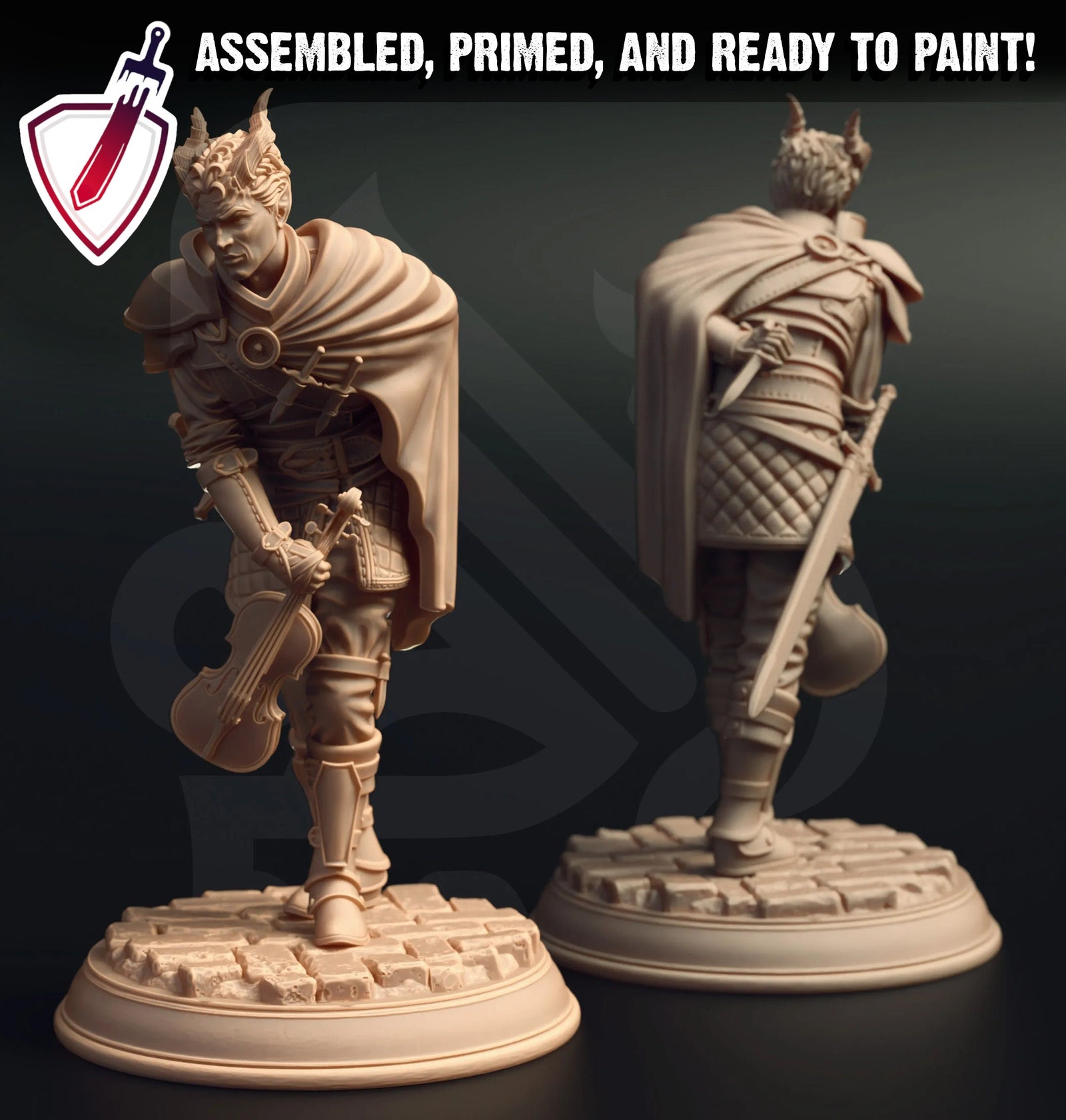 Eramis – The Fighting Fiddler | Miniatures by DM Stash | Great for Tabletop Gaming, D&D, Pathfinder, and Painting | Assembled and Primed - Brush and Battle
