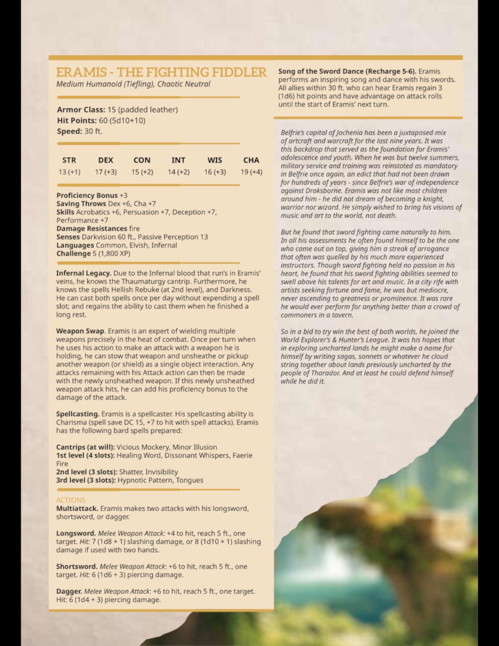 Eramis – The Fighting Fiddler | Miniatures by DM Stash | Great for Tabletop Gaming, D&D, Pathfinder, and Painting | Assembled and Primed - Brush and Battle