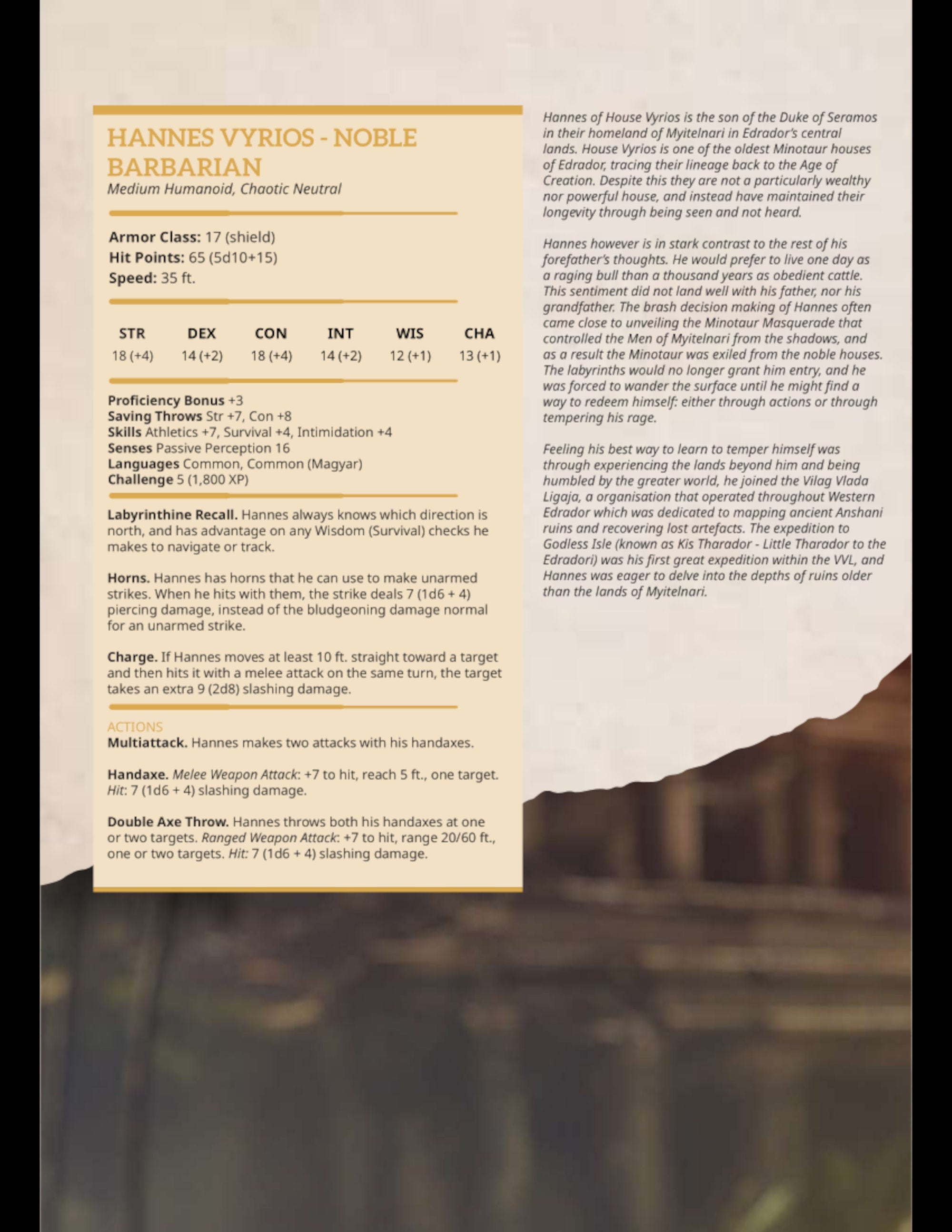 Hannes Vyrios – Noble Barbarian | Miniature by DM Stash | Great for Tabletop Gaming, D&D, Pathfinder, and Painting | Assembled and Primed - Brush and Battle