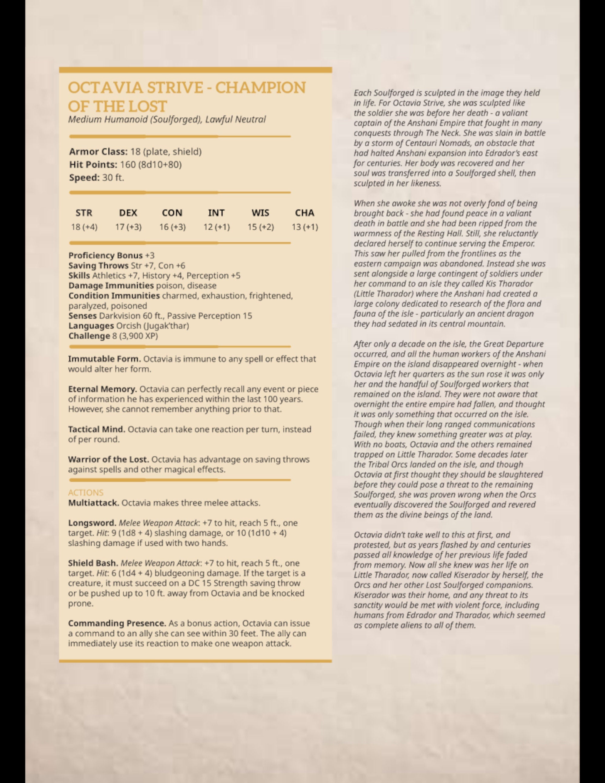 Octavia Strive - Champion of the Lost | Miniature by DM Stash | Great for Tabletop Gaming, D&D, Pathfinder, Painting | Assembled and Primed - Brush and Battle