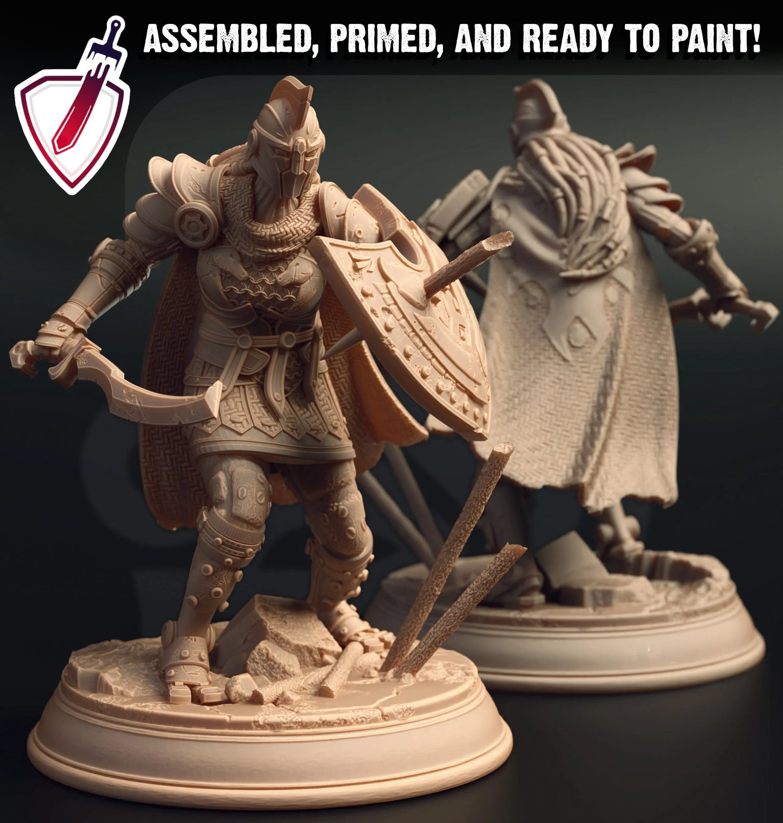 Octavia Strive - Champion of the Lost | Miniature by DM Stash | Great for Tabletop Gaming, D&D, Pathfinder, Painting | Assembled and Primed - Brush and Battle